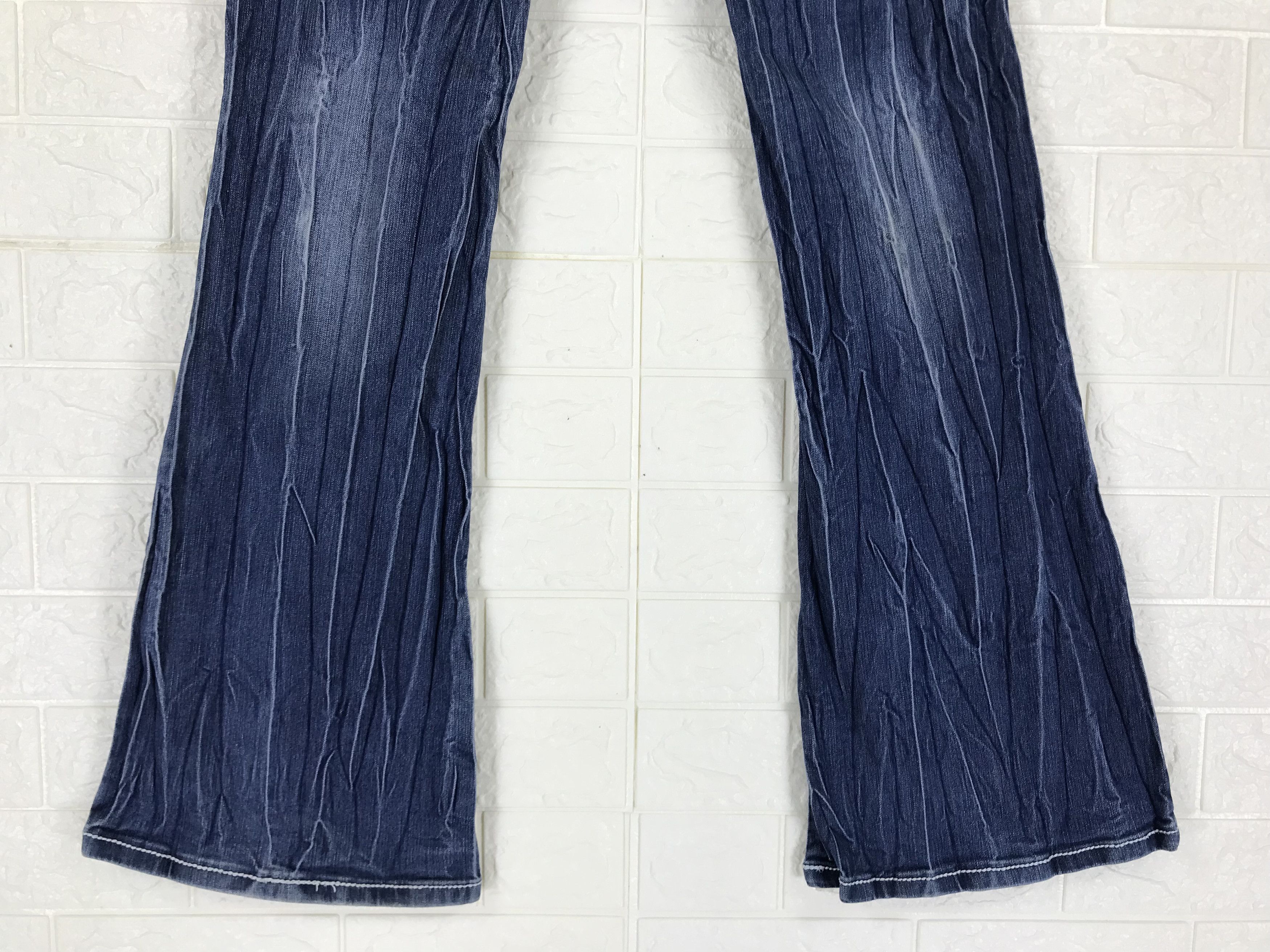 If Six Was Nine Vintage Japanese Super Flare Jeans Blue Washed Denim Size 30" / US 8 / IT 44 - 8 Thumbnail