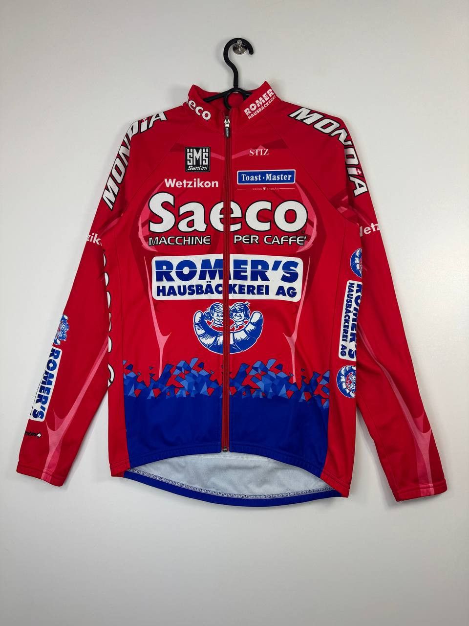 Other Santini Saeco Cycling Jacket Red Full Zip Mens Size XL Size US XL / EU 56 / 4 - 1 Thumbnail