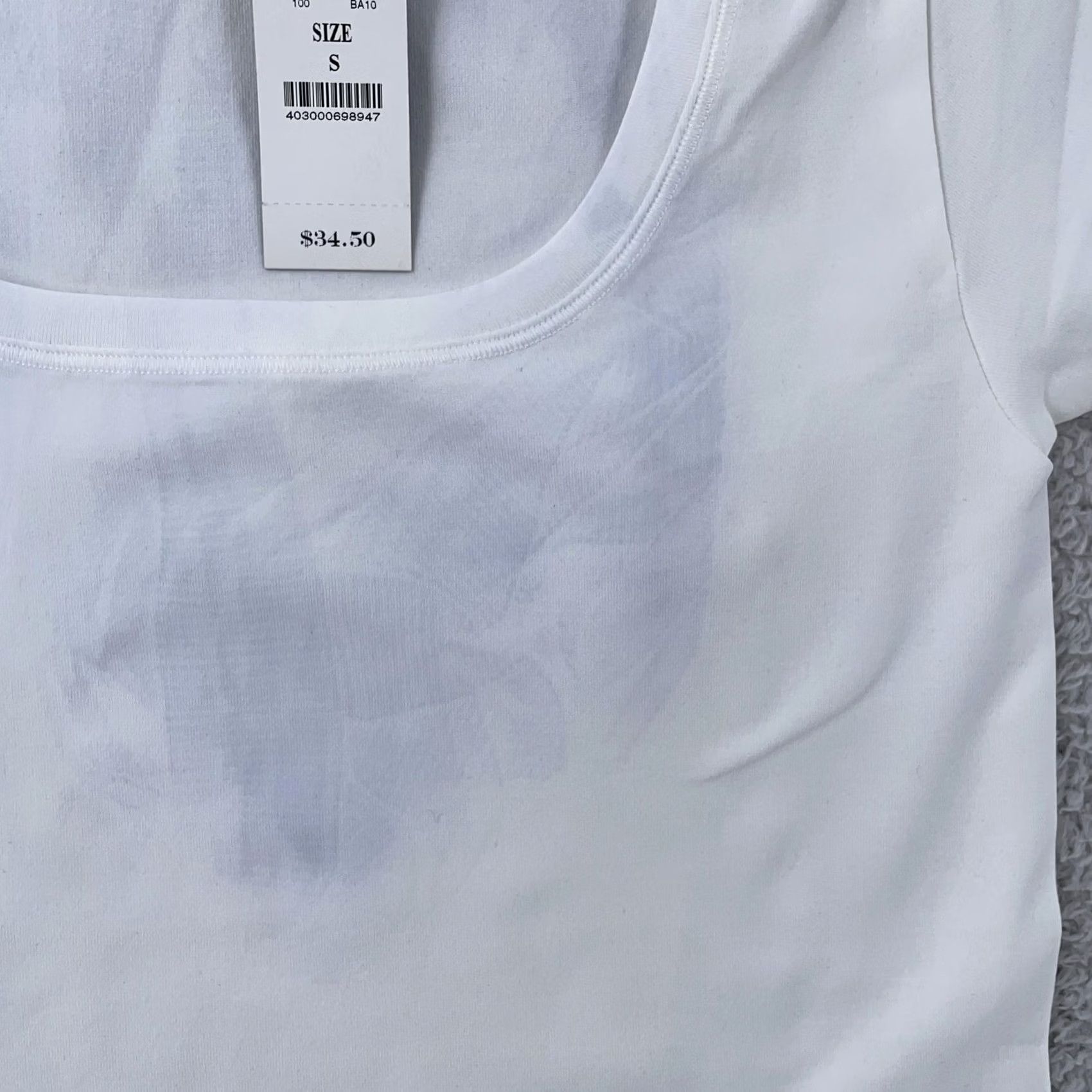 White House Black Market White House Black Market Shirt Womens XS White Scoop Neck Stretch Basic Tee Size S / US 4 / IT 40 - 4 Thumbnail
