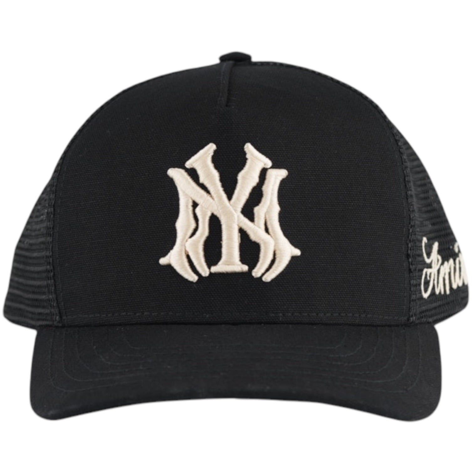 Amiri Amiri MA Bones Logo NYC Exclusive Trucker Hat Black Amiri Amiri MA Bones Logo NYC Exclusive Trucker Hat Black