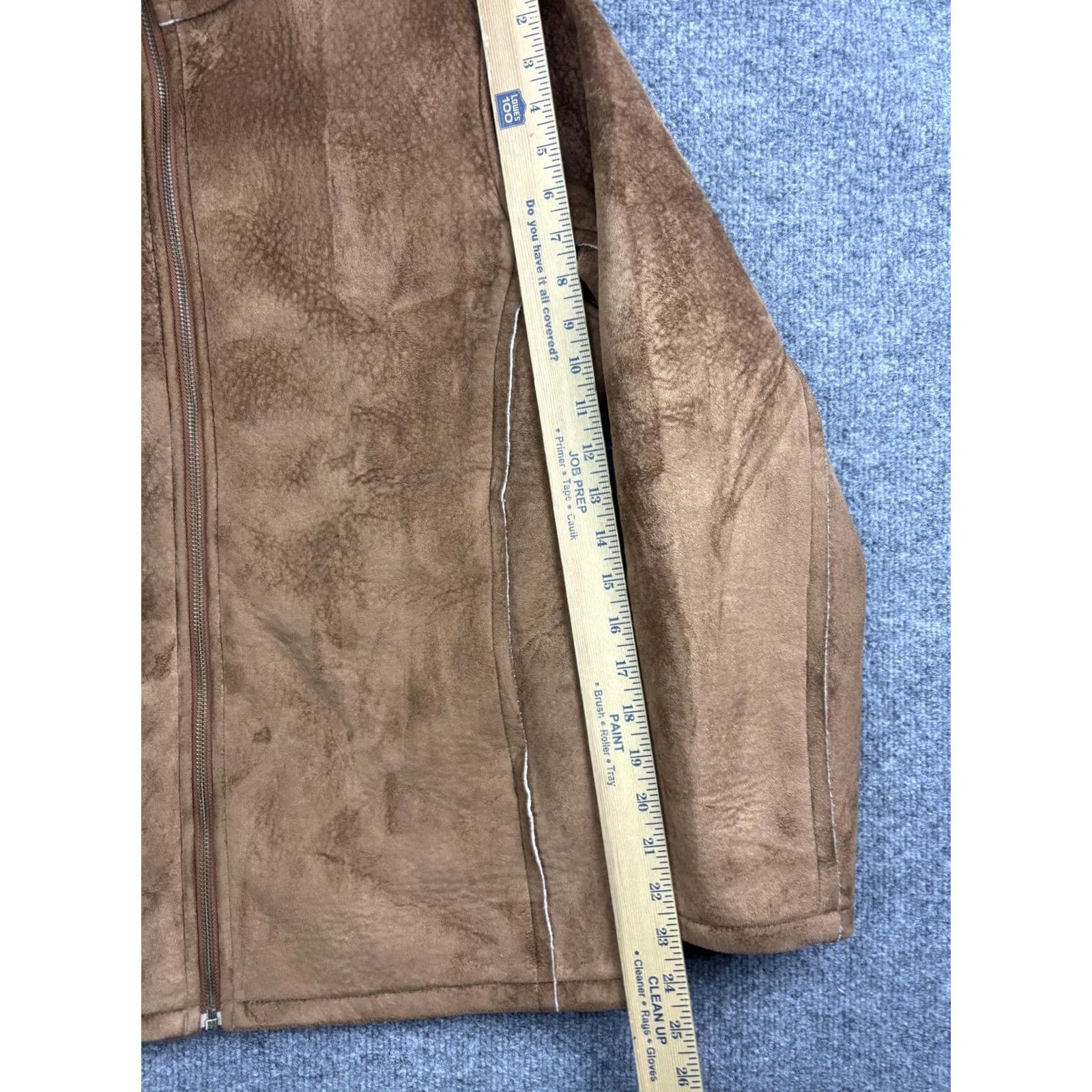 Prana VNTG PrAna Jacket Womens Large Brown Faux Suede Sherpa Fleece Lined Zip Pockets Size L / US 10 / IT 46 - 4 Thumbnail