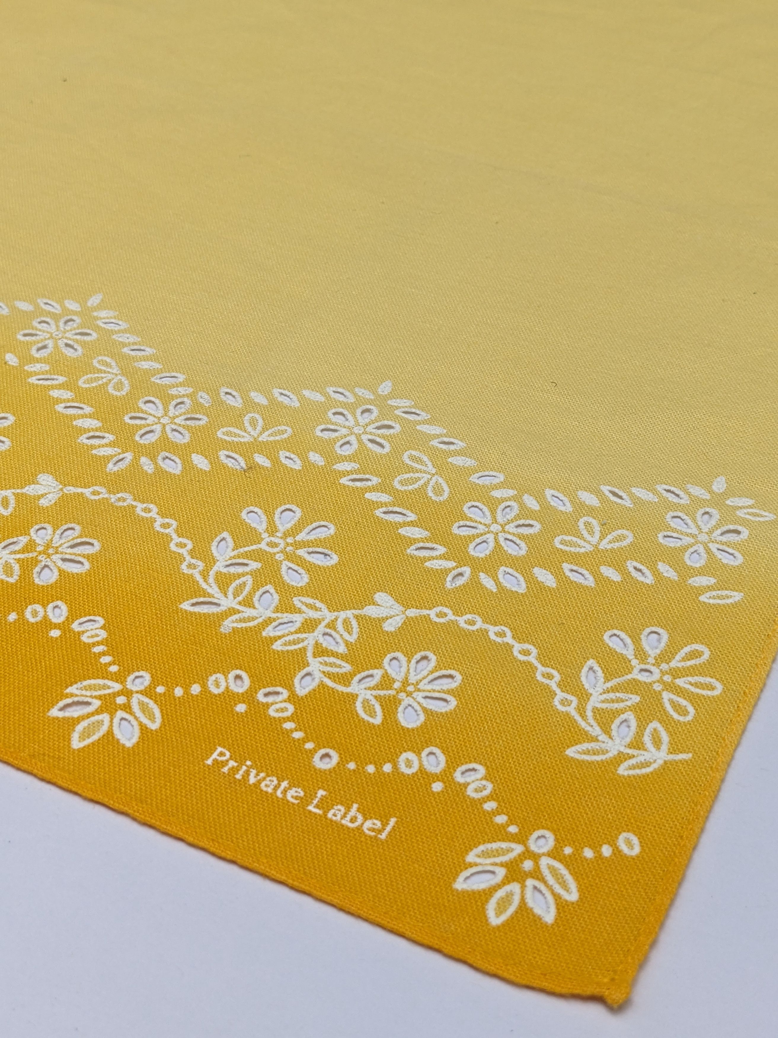 Japanese Brand Vintage Private Label Yellow Ombre Floral Handkerchief Size ONE SIZE - 2 Thumbnail