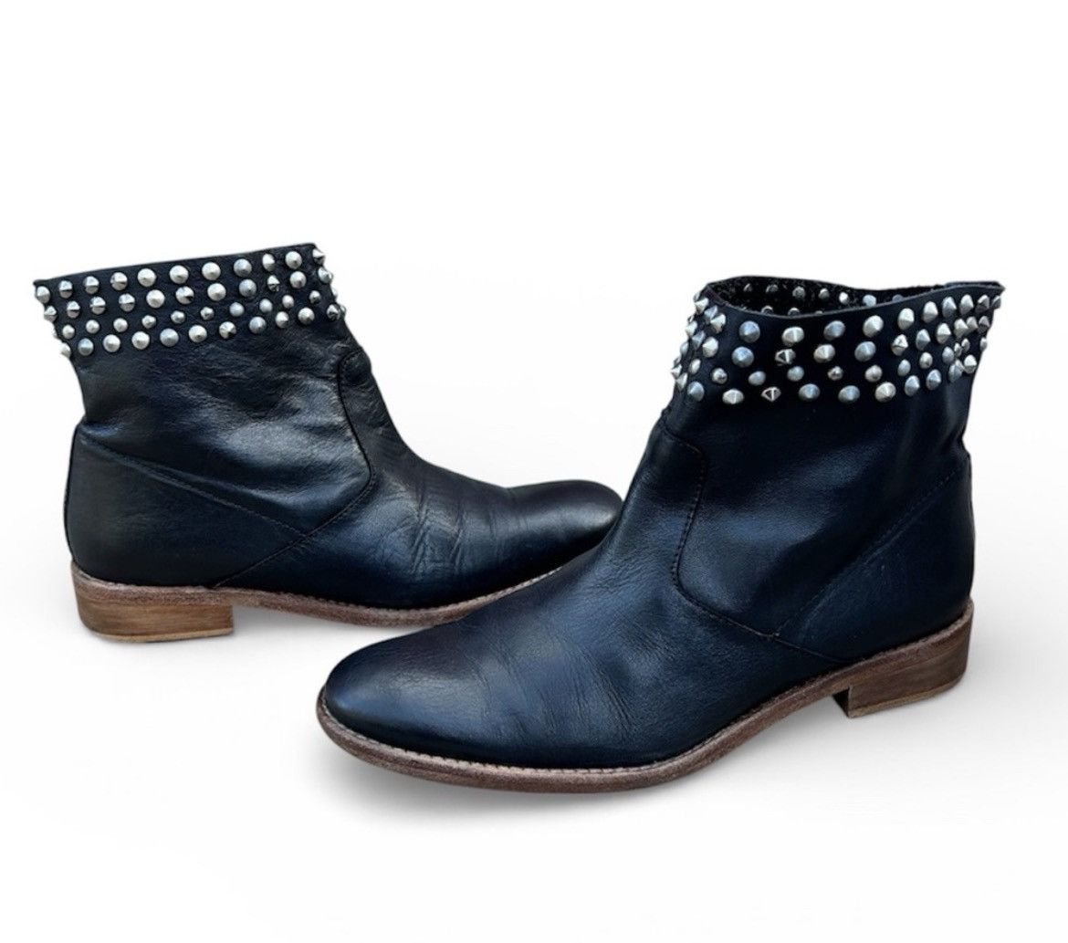 Zadig & Voltaire ZADIG & VOLTAIRE~Black Leather Studded Ankle Bootie~7/7.5/38 Size US 8 / IT 38 - 1 Thumbnail