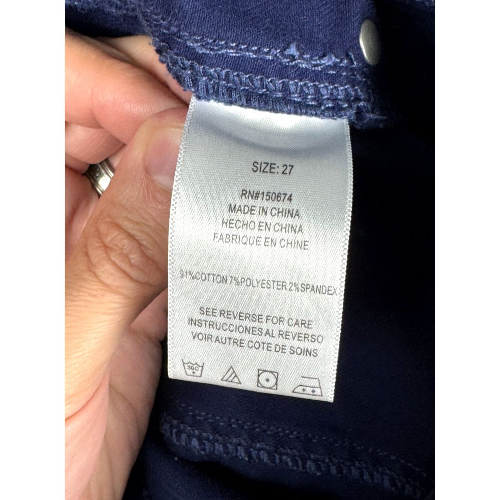Denime Wash Lab Denim Skirt Women's 27 Blue Frayed Pockets A-Line Size 27" / US 4 / IT 40 - 5 Thumbnail