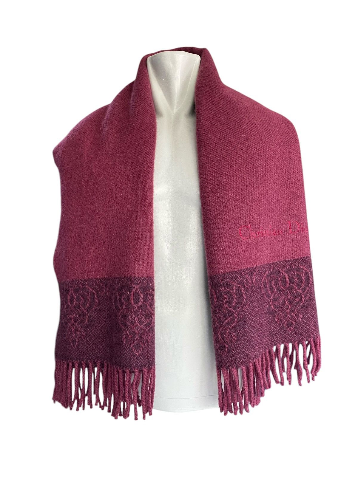 Christian Dior Monsieur Rare🔥CHRISTIAN DIOR Wool Shawl Body Size ONE SIZE - 2 Thumbnail