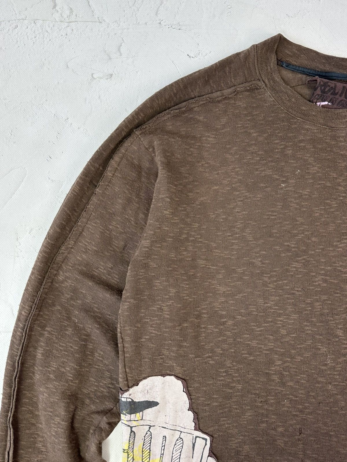 If Six Was Nine Y2K Vintage Religion Torn Distressed Brown Sweater Size US M / EU 48-50 / 2 - 9 Thumbnail