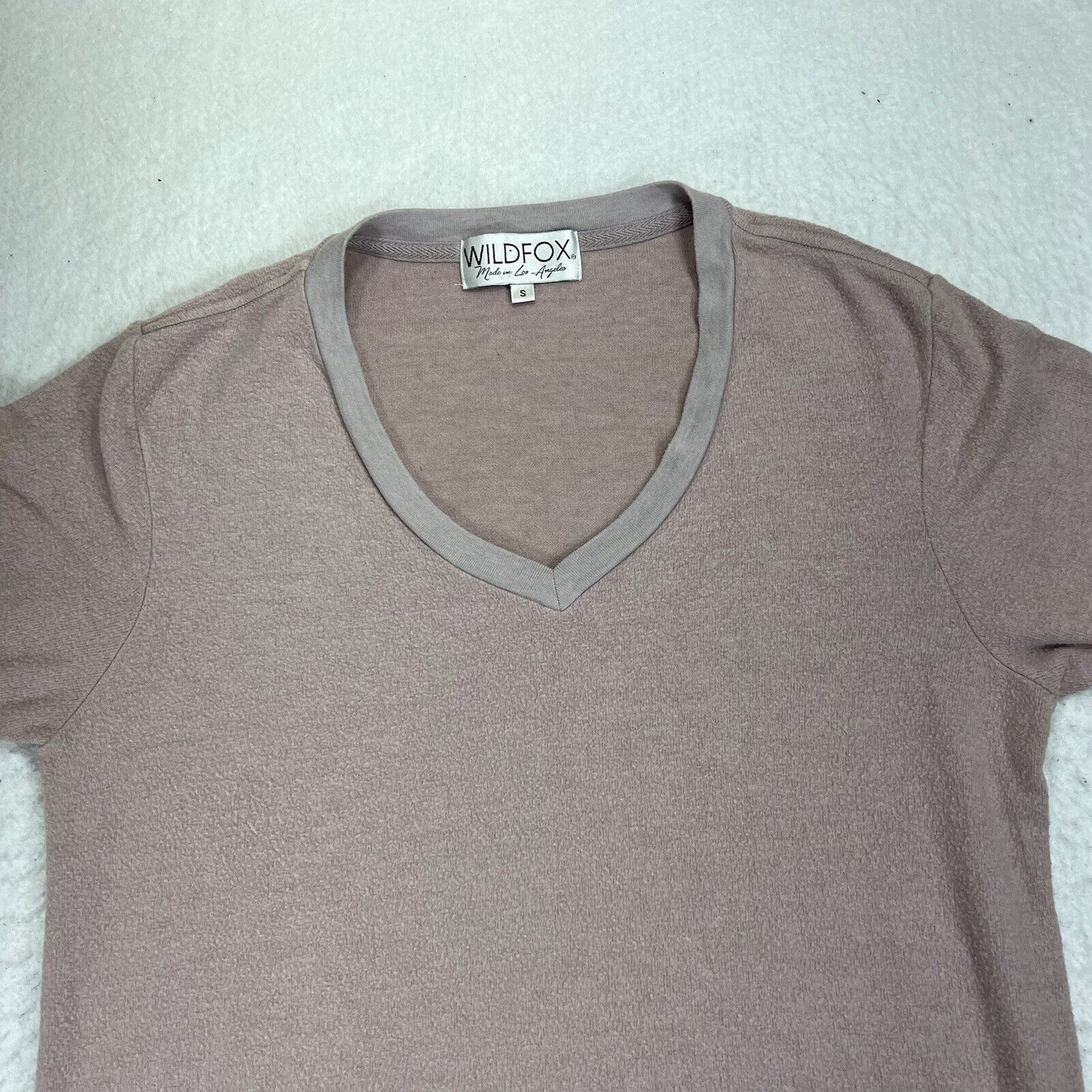 Wildfox Wildfox Sweater Pullover V Neck Mauve Pink Polyester Blend Size S / US 4 / IT 40 - 2 Thumbnail