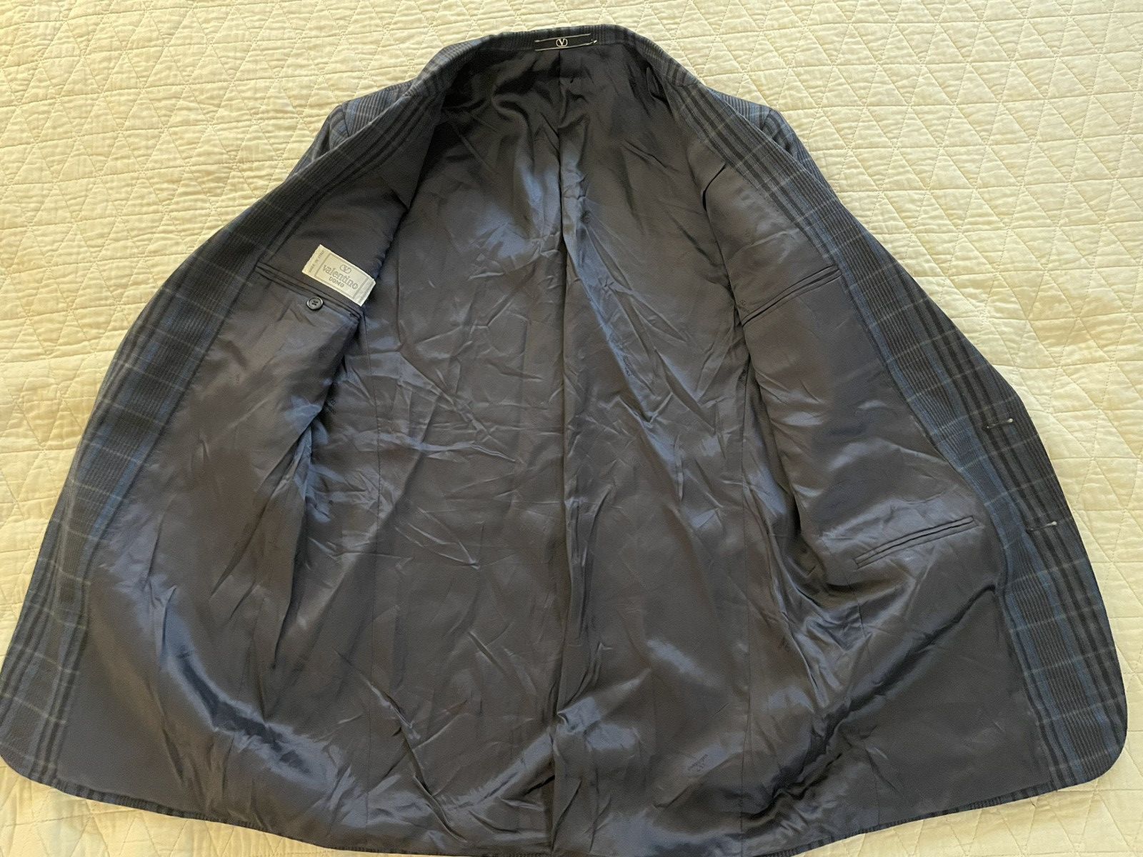 Valentino × Vintage Shadow Check Wool Jacket Size 38R - 3 Thumbnail