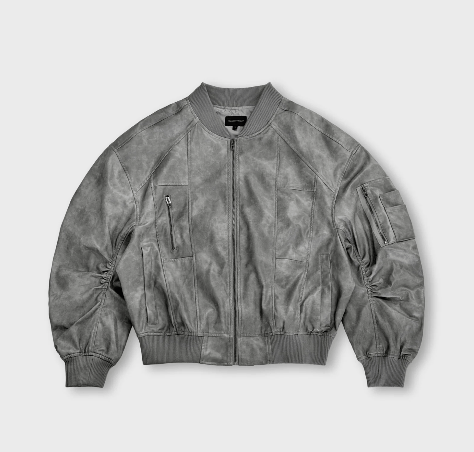 Japanese Brand Faux Leather Bomber Jacket Size US M / EU 48-50 / 2 - 1 Thumbnail
