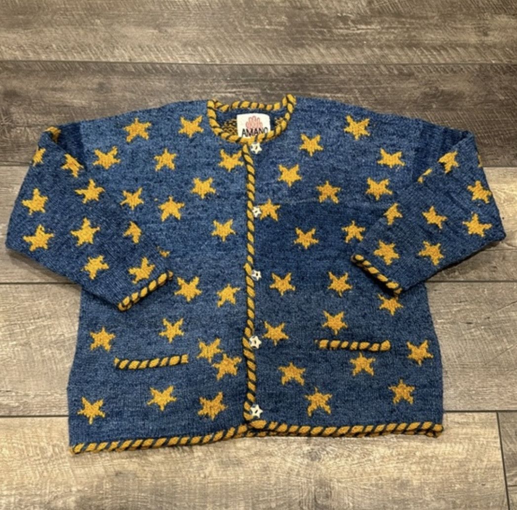 Coloured Cable Knit Sweater Amano knit star cardigan vintage ULTRA 