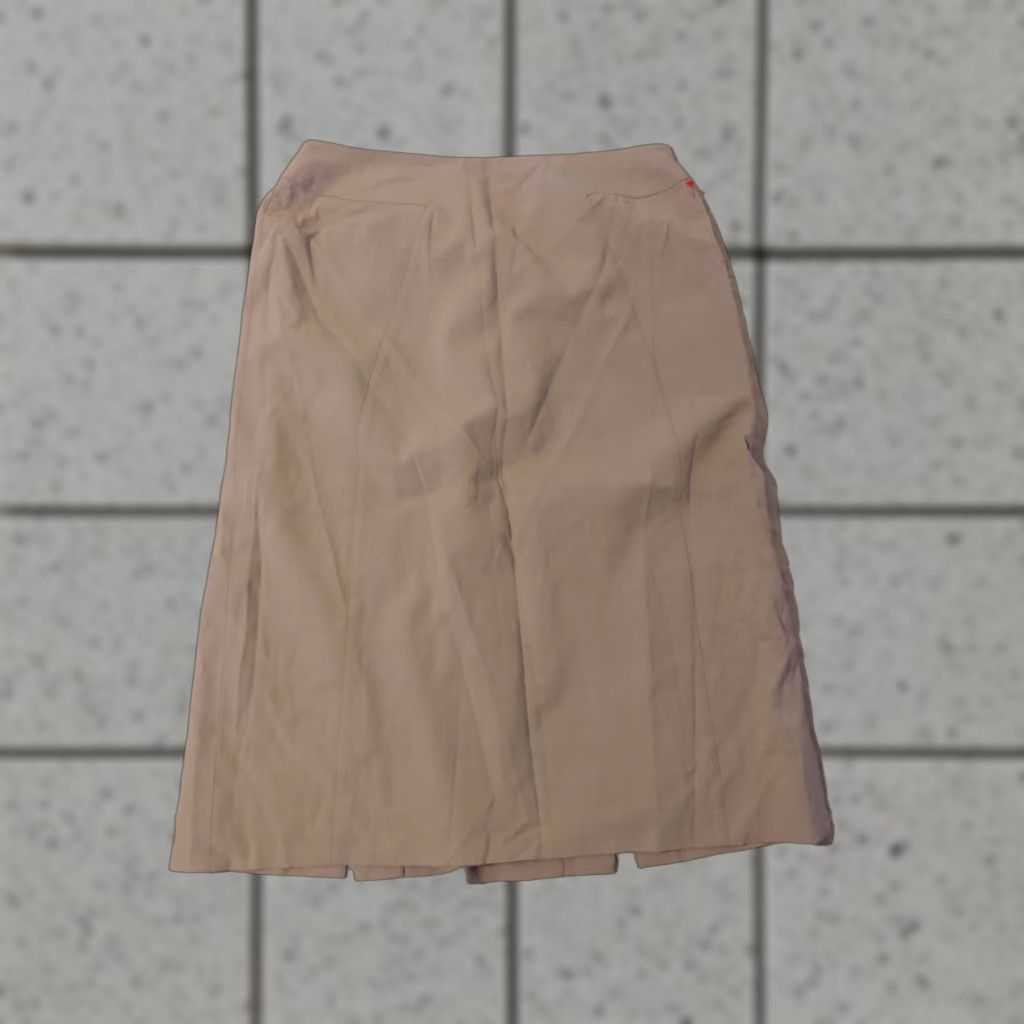 Talbots Womens Talbots Skirt 12 Khaki Beige Wool Silk Knee Length Lined Pencil Dressy Business Mens? Size 34" / US 12 / IT 48 - 1 Thumbnail