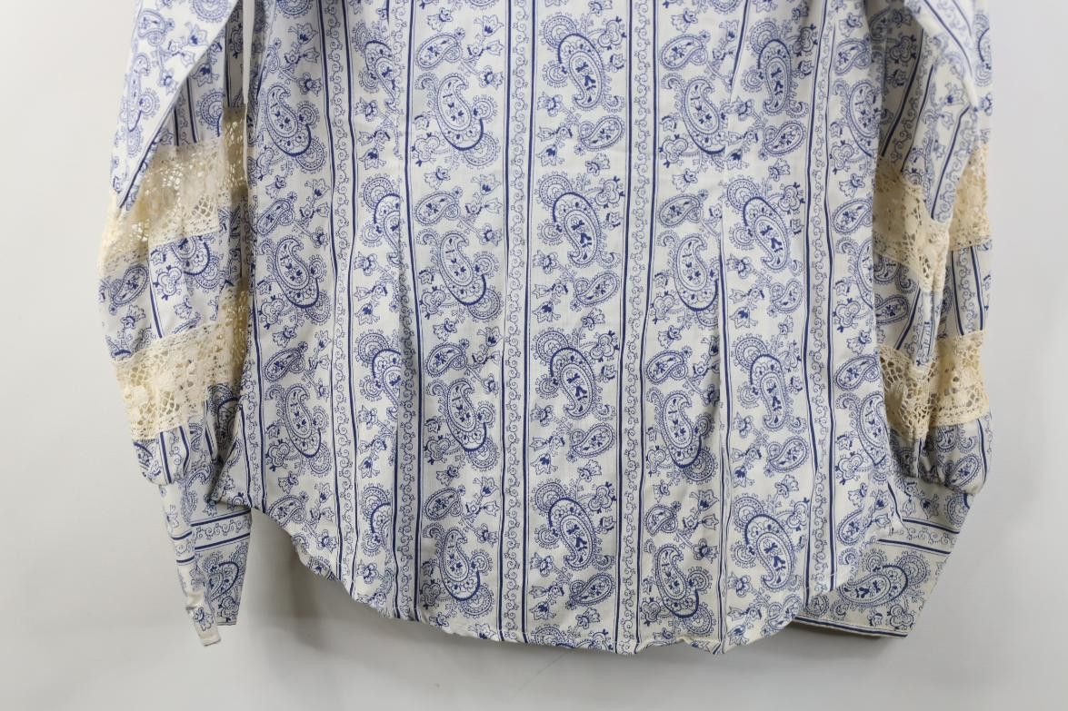 Vintage Vintage 70s Western Country Lace Paisley Ruffled Snap Shirt Size XS / US 0-2 / IT 36-38 - 12 Thumbnail