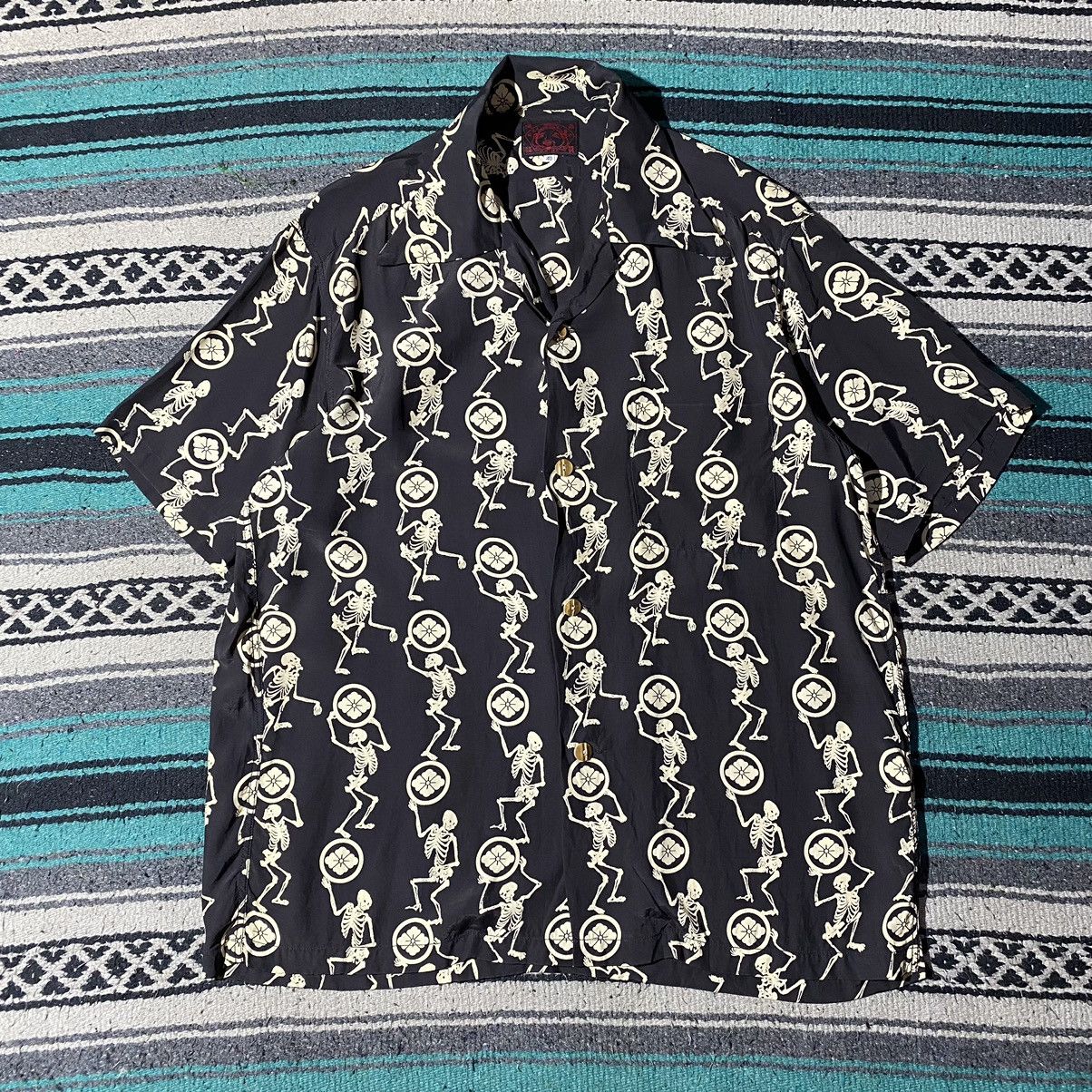 Evisu Evisu Far East Japan Multi Skeleton Hawaiian Rayon Shirt Size US L / EU 52-54 / 3 - 3 Thumbnail