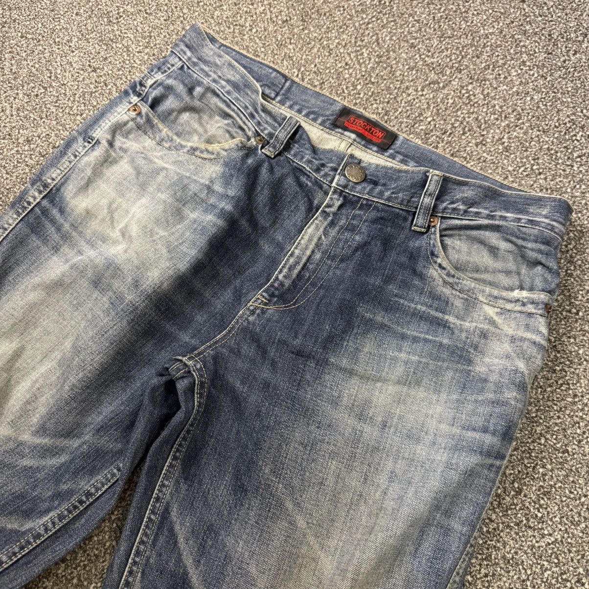 Japanese Brand 🔥🇯🇵 Vintage 90s Avant Garde Light Wash Stockton Denim Size US 34 / EU 50 - 4 Thumbnail