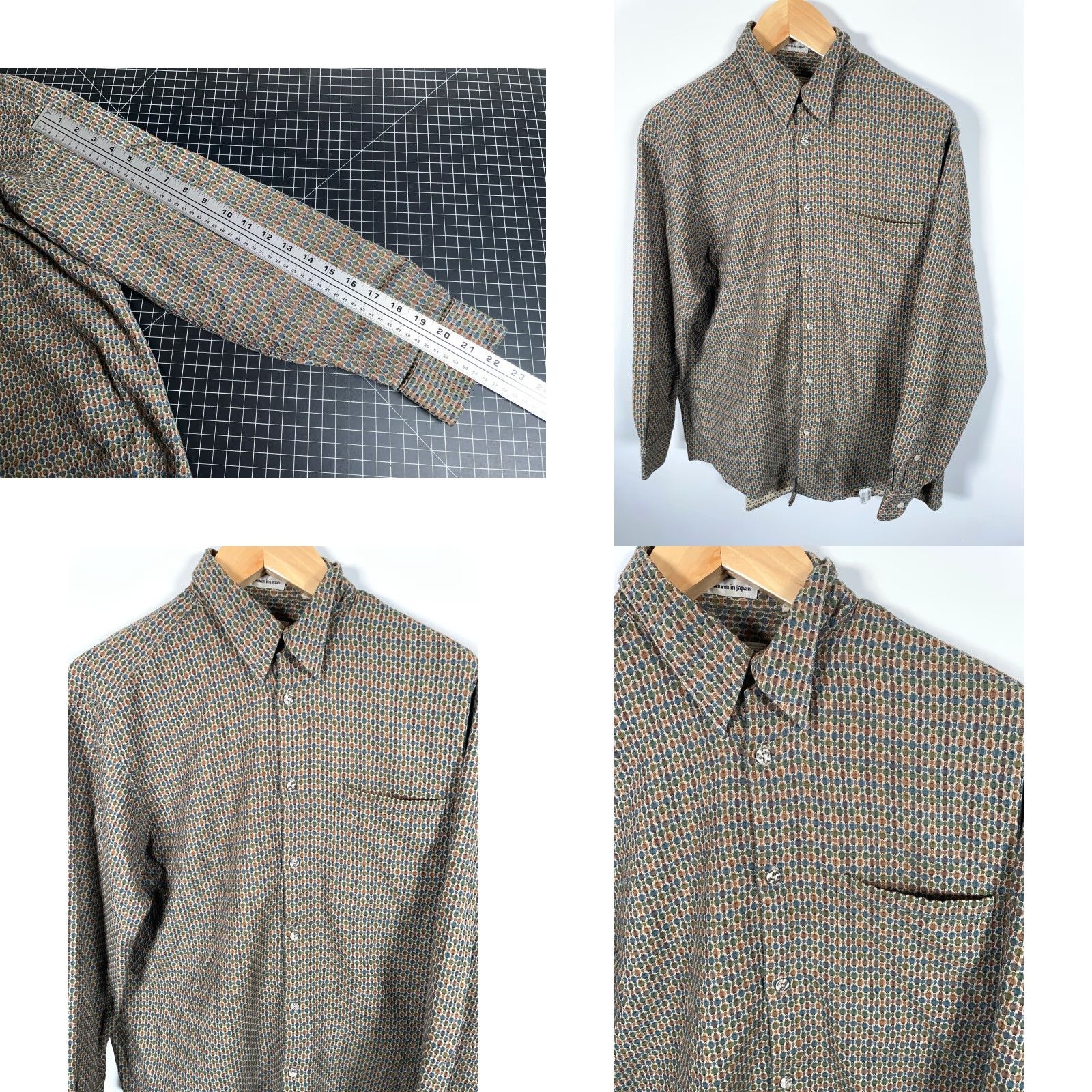 Vintage Jhane Barnes Shirt Men's Large Textured Cotton Geometric Pattern Japan Fabric Size US L / EU 52-54 / 3 - 8 Thumbnail