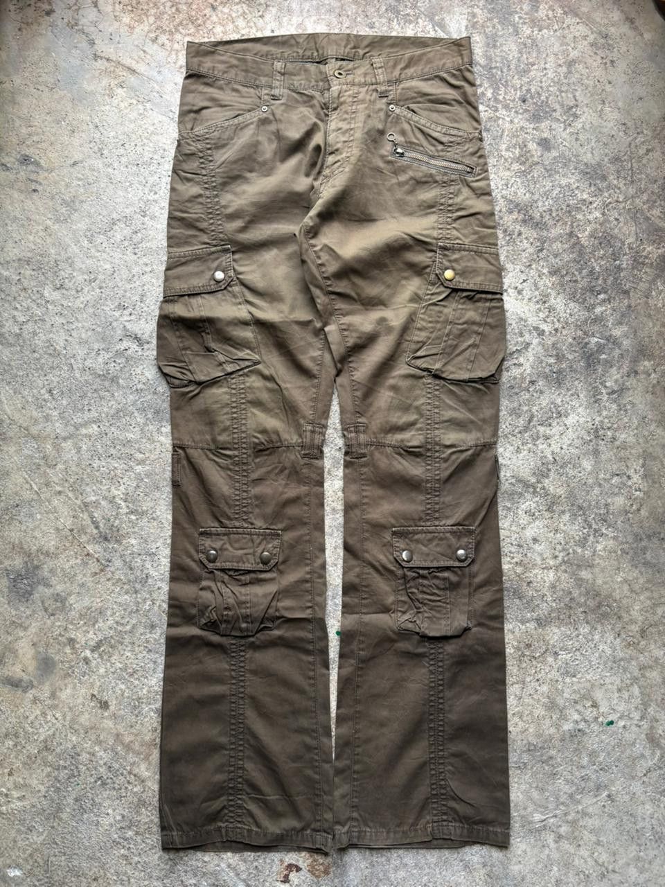 Tete Homme 2000s Tete Homme Flared Panelled Cargo Pants Size US 31 - 1 Thumbnail