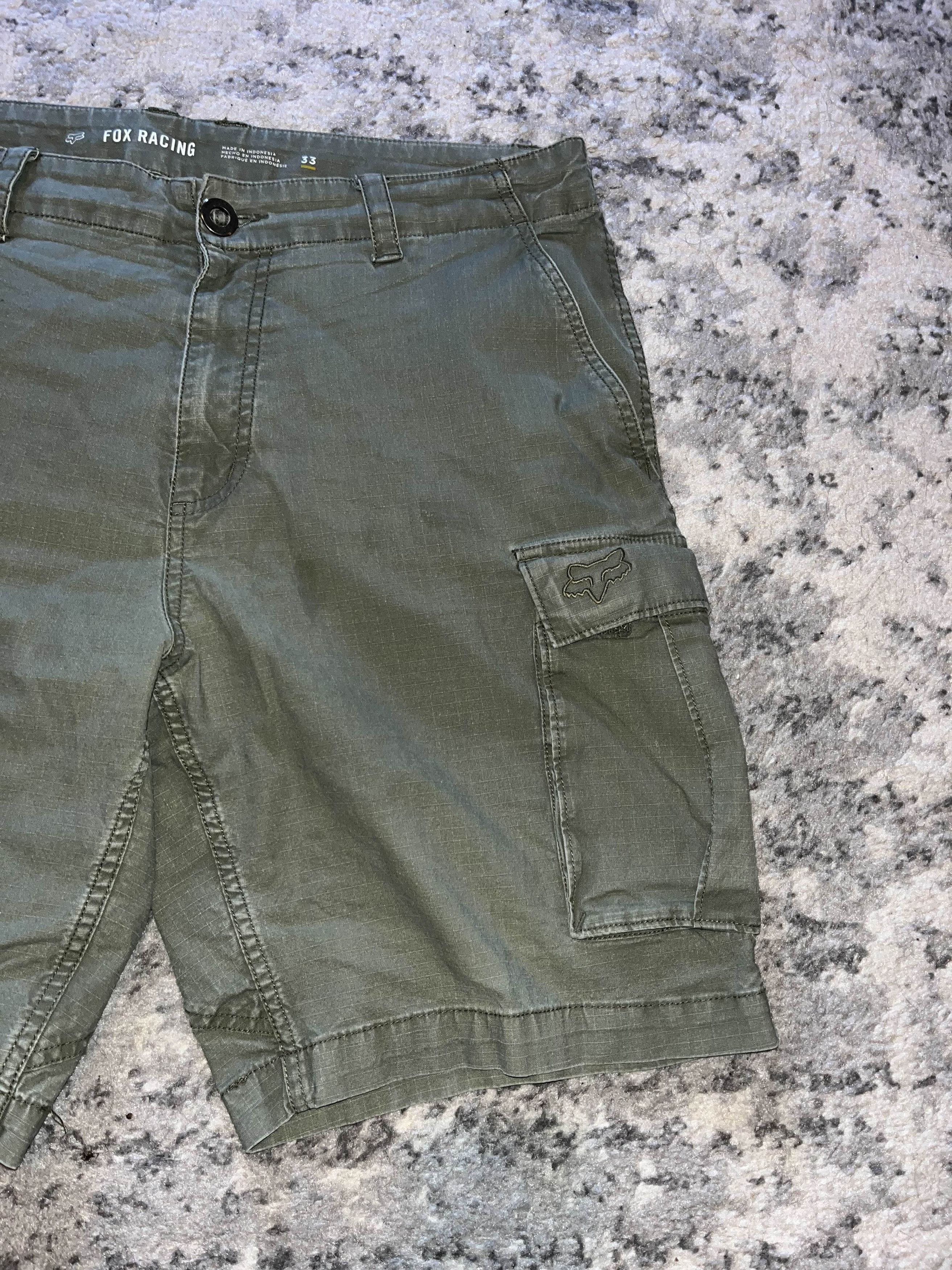 Fox Racing 2000’s Army Green Fox Racing Cargo Shorts Size US 33 - 3 Thumbnail