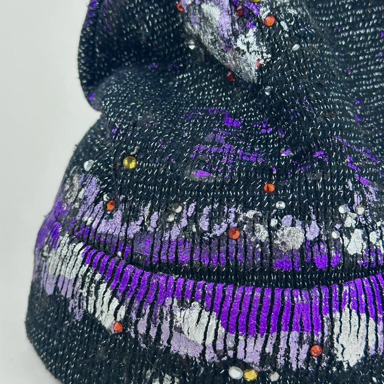 Other ASTROBOI* Black & Purple Metallic Rhinestone Winter Beanie Size ONE SIZE - 2 Thumbnail