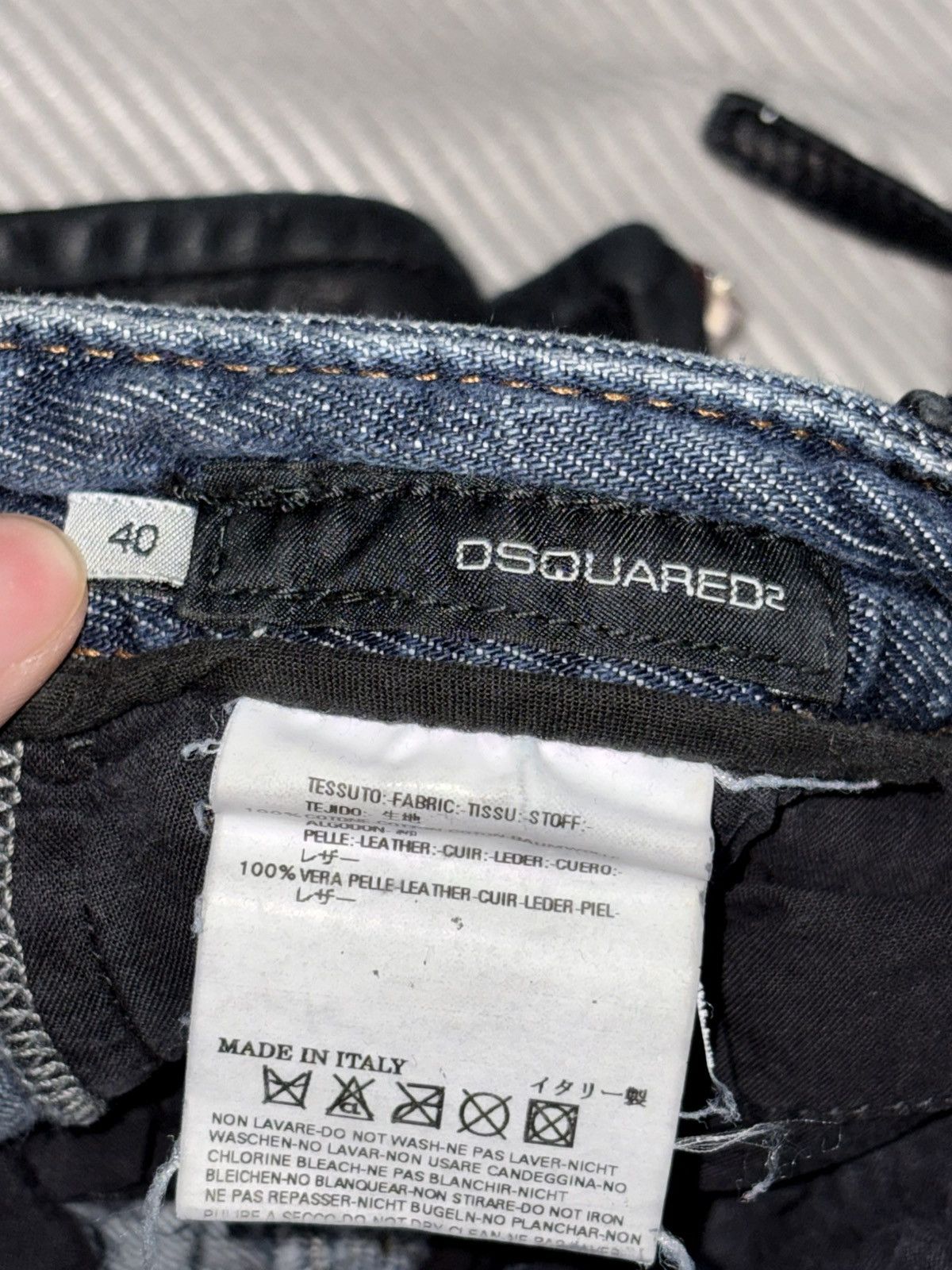 Dsquared2 Dsquared2 Leather Denim Jeans tactical bondage skirt buckle Size 28" / US 6 / IT 42 - 17 Thumbnail