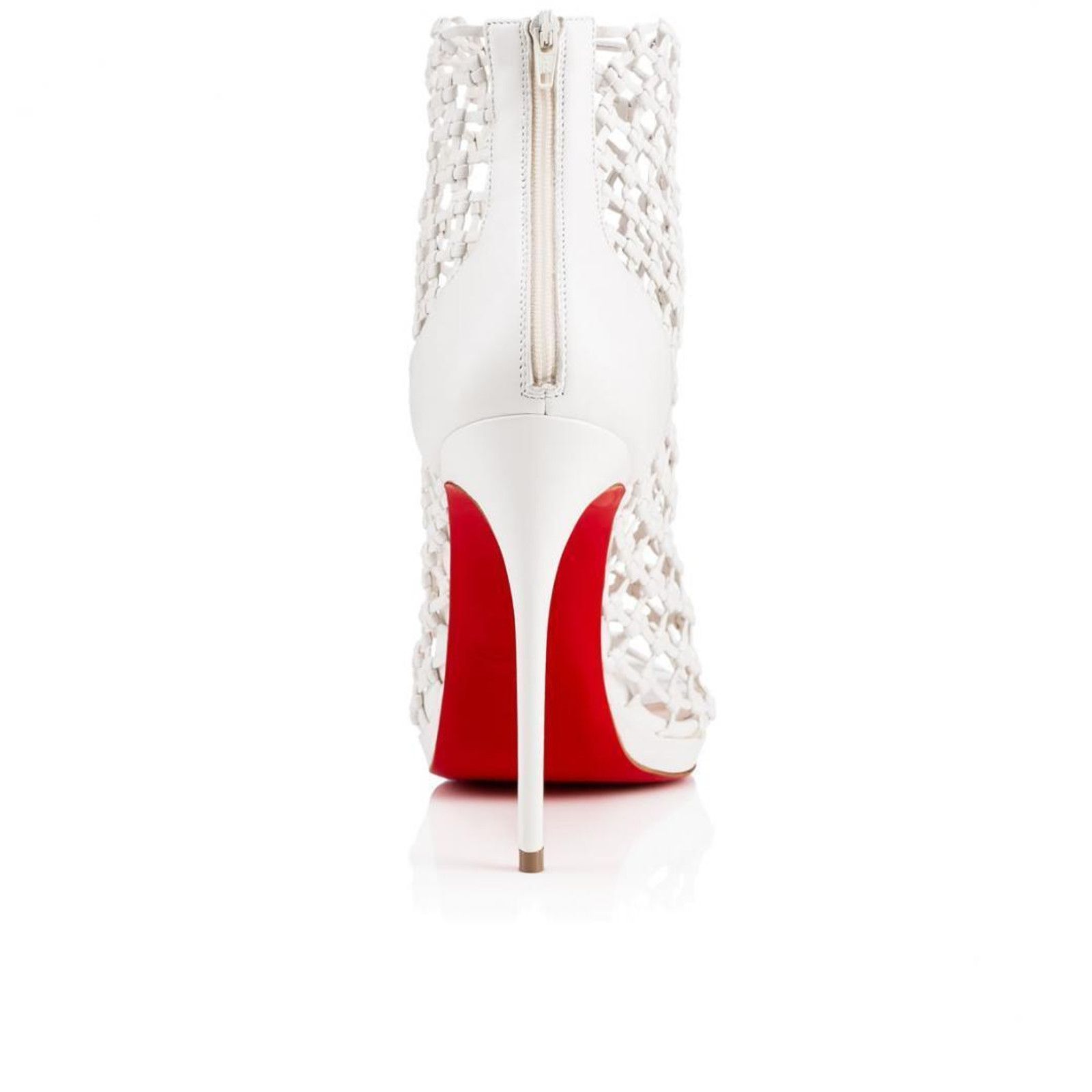 Christian Louboutin Christian Louboutin Porligat 120 White Latte Caged Boot Size US 7 / IT 37 - 10 Thumbnail