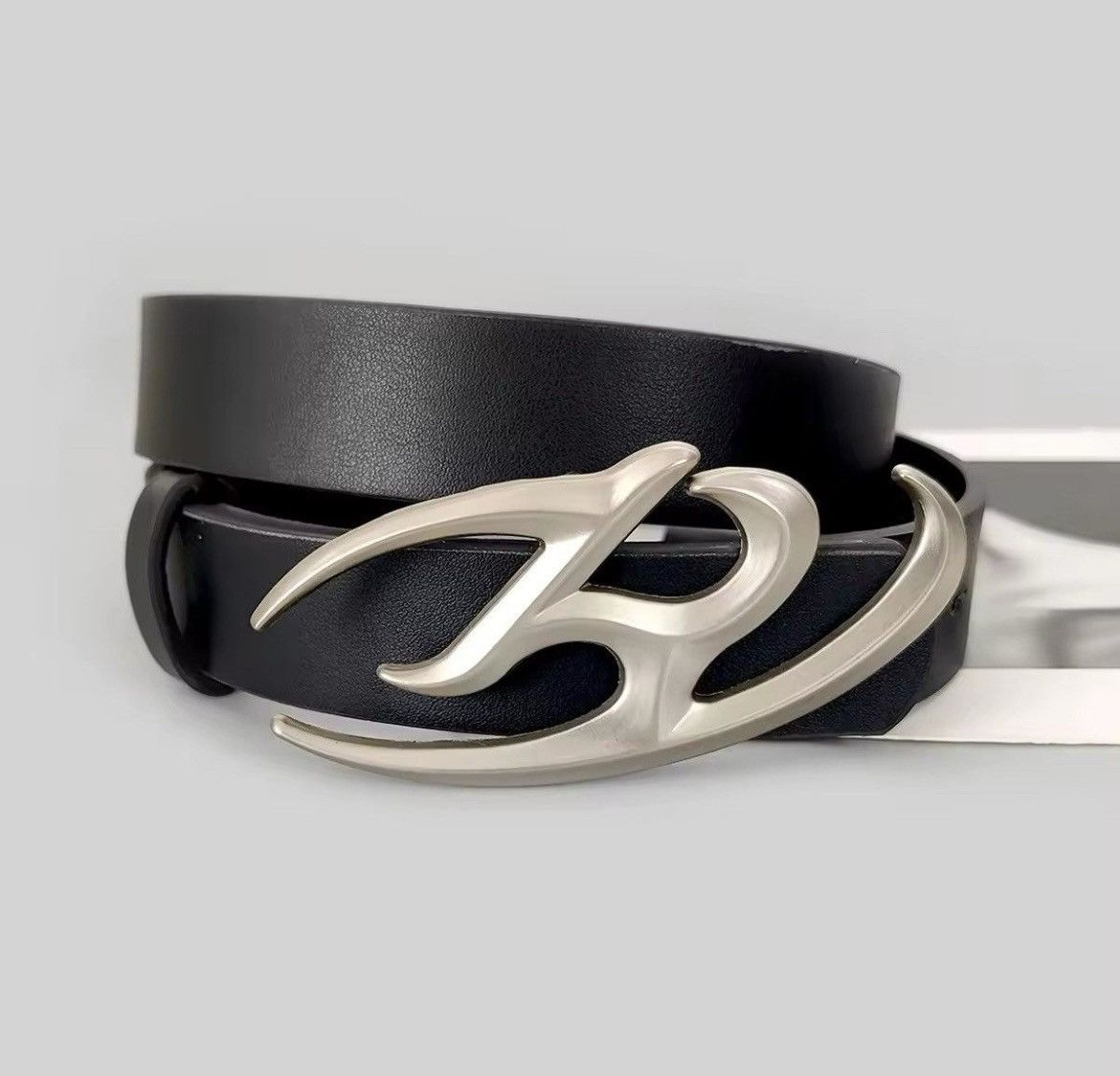 Japanese Brand × Leather Y2K style chrome buckle belt Size ONE SIZE - 3 Thumbnail