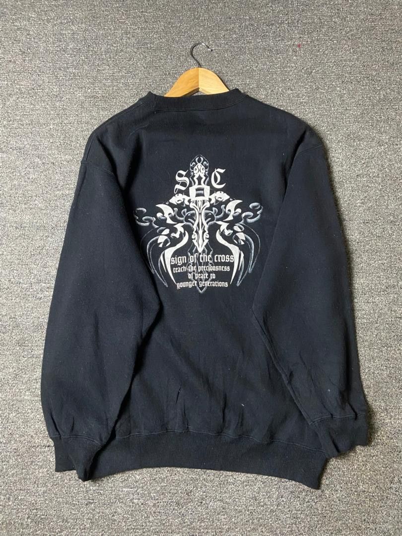 Japanese Brand Bill Crop Brand Sign Off Cross Crewneck Sweatshirt (174) Size US L / EU 52-54 / 3 - 3 Thumbnail