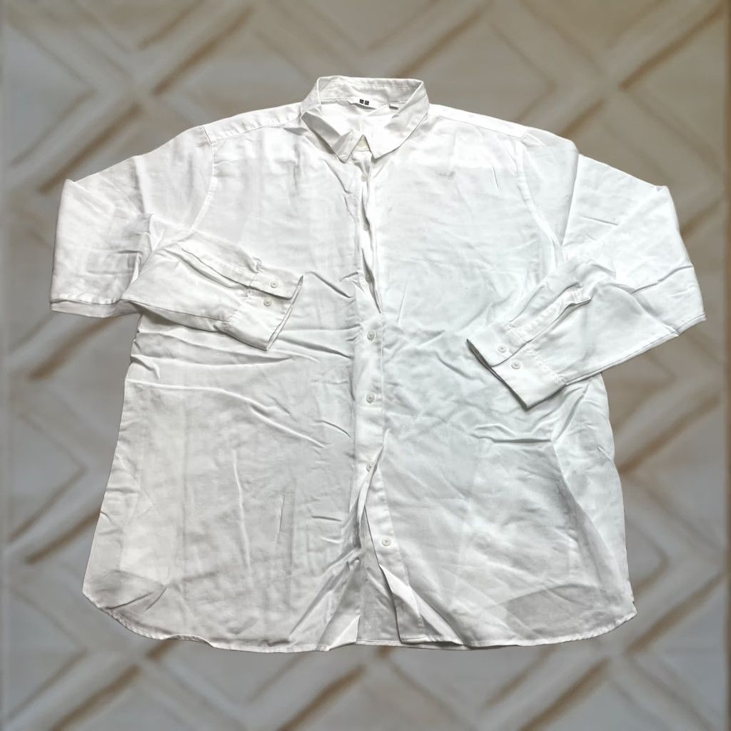 Uniqlo Uniqlo Button-Down Shirt Mens 2XL White Long Sleeve Collared Business Casual Formal Workwear Shirt Size 48R - 1 Thumbnail