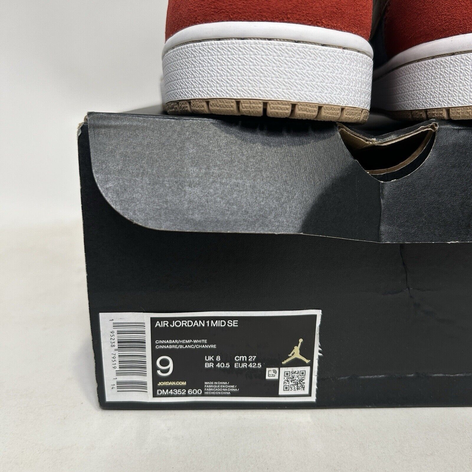 Nike Nike Air Jordan 1 Mid SE “Denim/Cinnabar Red Hemp” 2024 Size US 9 / EU 42 - 5 Thumbnail