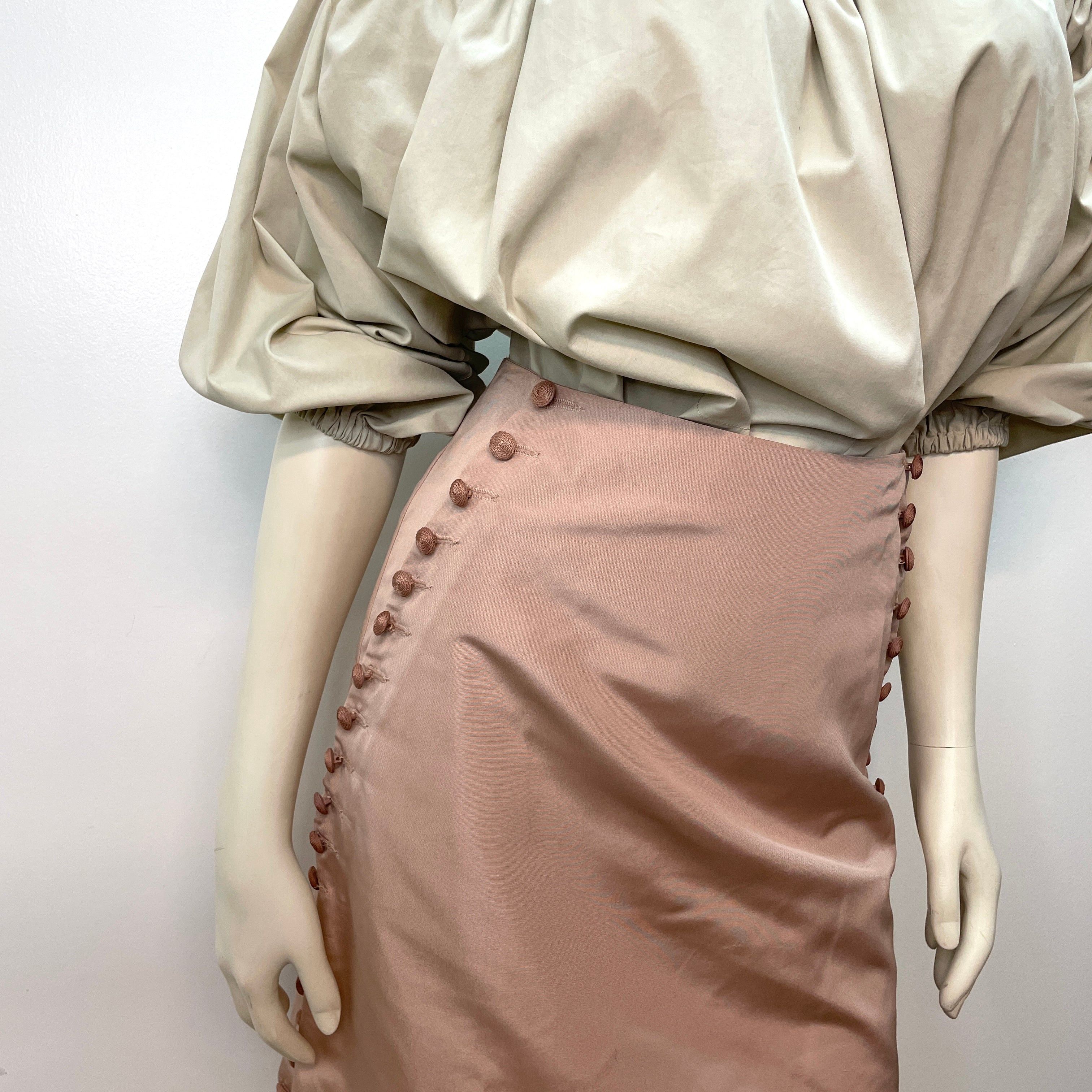 Alexander McQueen Alexander McQueen Vintage Designer Blush Pink Silk Skirt Made In Italy Size 29" Size 29" - 2 Thumbnail