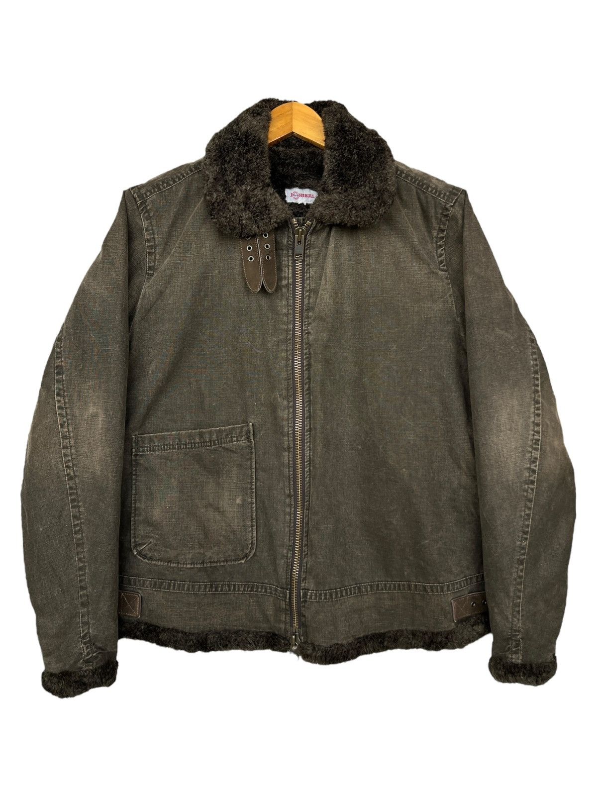 Vintage Johnbull Alpaca Fur Canvas Green Jacket Size US L / EU 52-54 / 3 - 1 Thumbnail