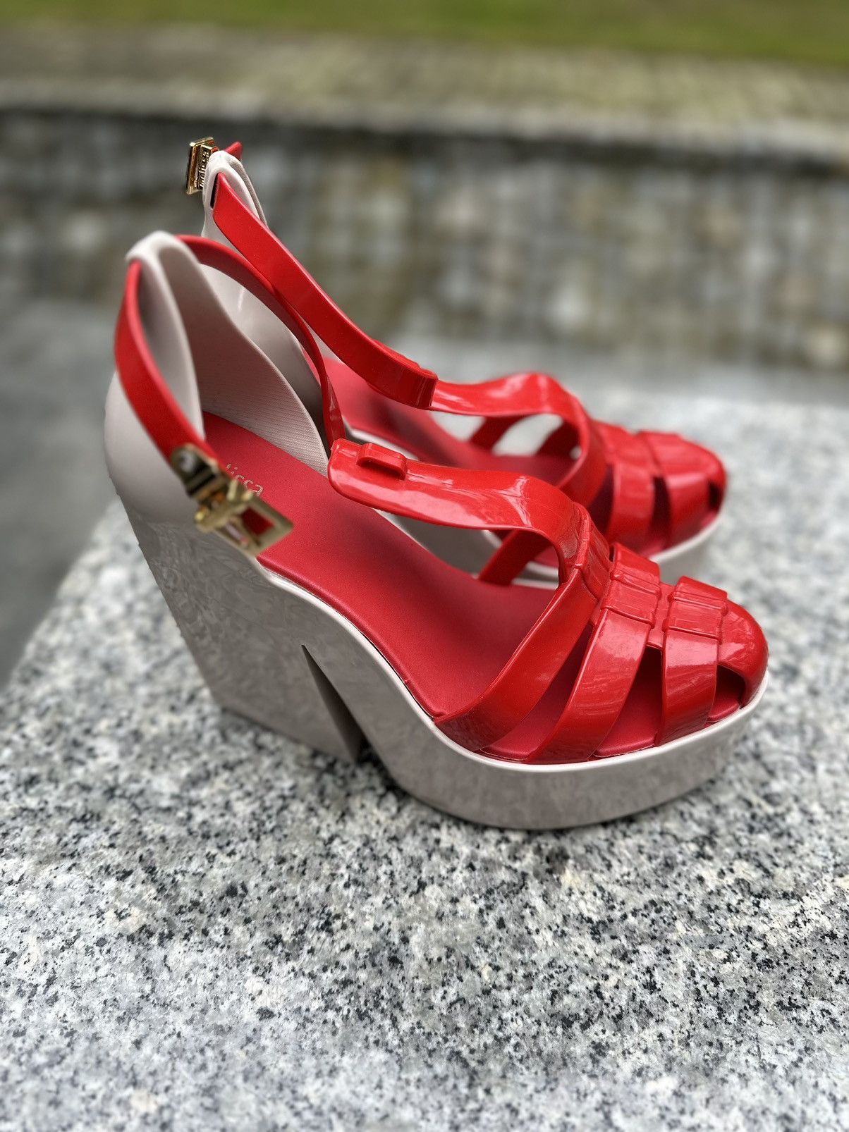image of Melissa Red Platform Heel Shoes Eu 40, Women's (Size 9)