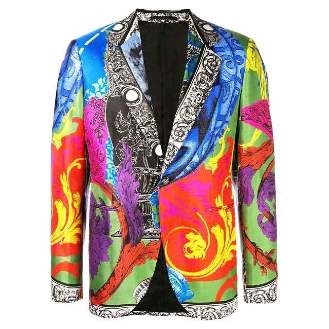Versace Versace Men's suit with printed panel silhouette Size US M / EU 48-50 / 2 - 2 Thumbnail