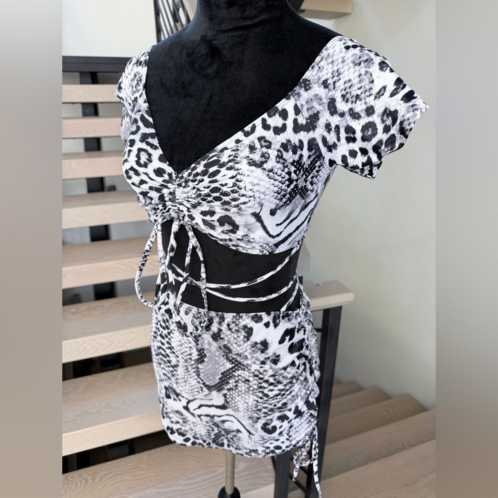 Other Snake Print 3 piece Swimsuit Swimwear Bikini Beach Set S Size ONE SIZE - 4 Thumbnail