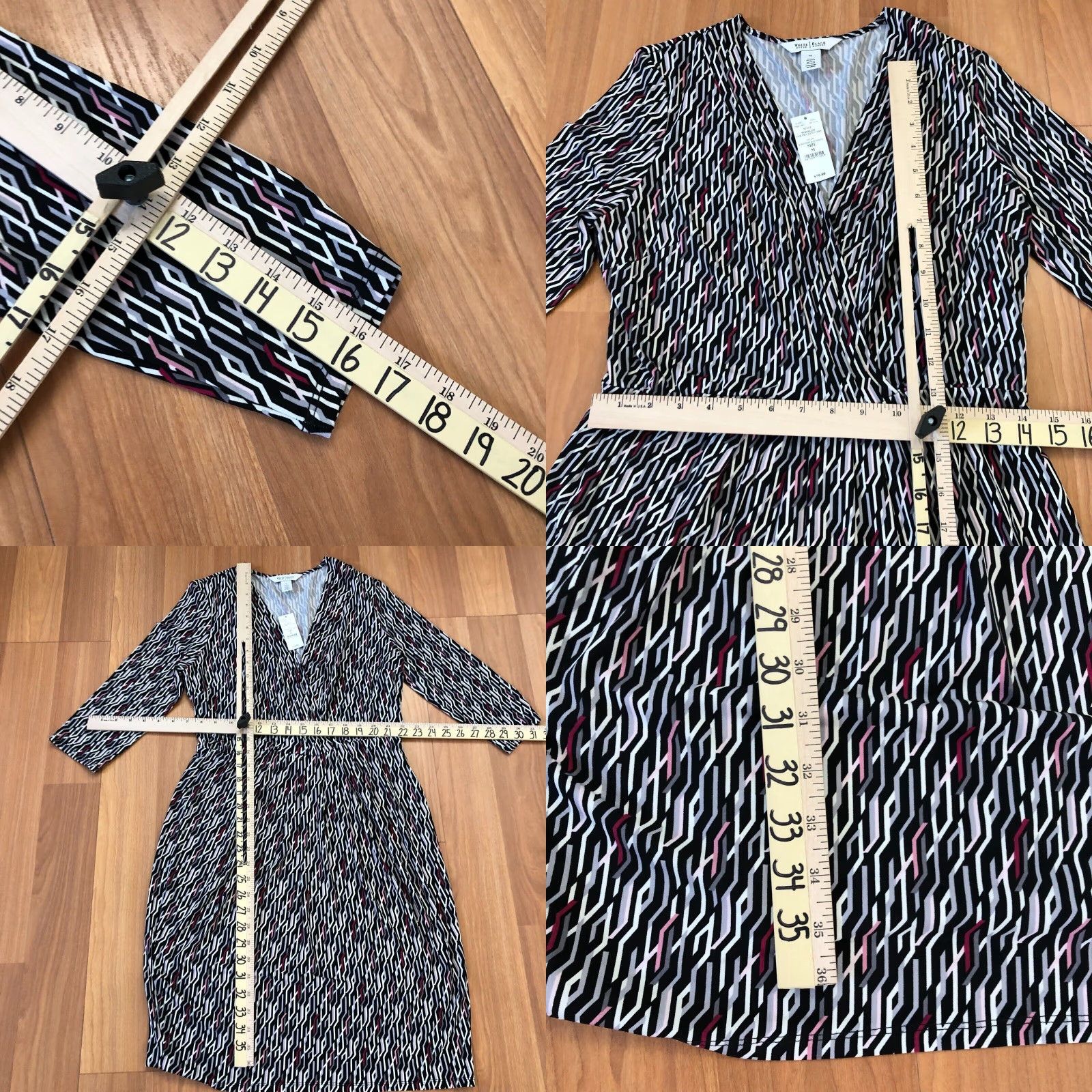 White House Black Market VINTAGE? No — White House Black Market Dress Midi Length Faux Wrap Pleated Womens M Size M / US 6-8 / IT 42-44 - 10 Thumbnail