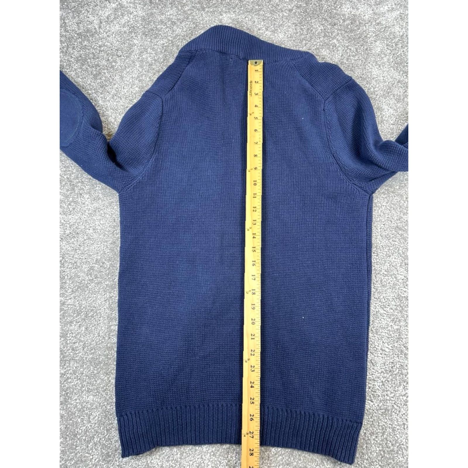 Bonobos Bonobos Mens Small Cardigan Sweater Blue Wool Knit Button Mock Neck Collared Regular Fit Size US S / EU 44-46 / 1 - 7 Thumbnail