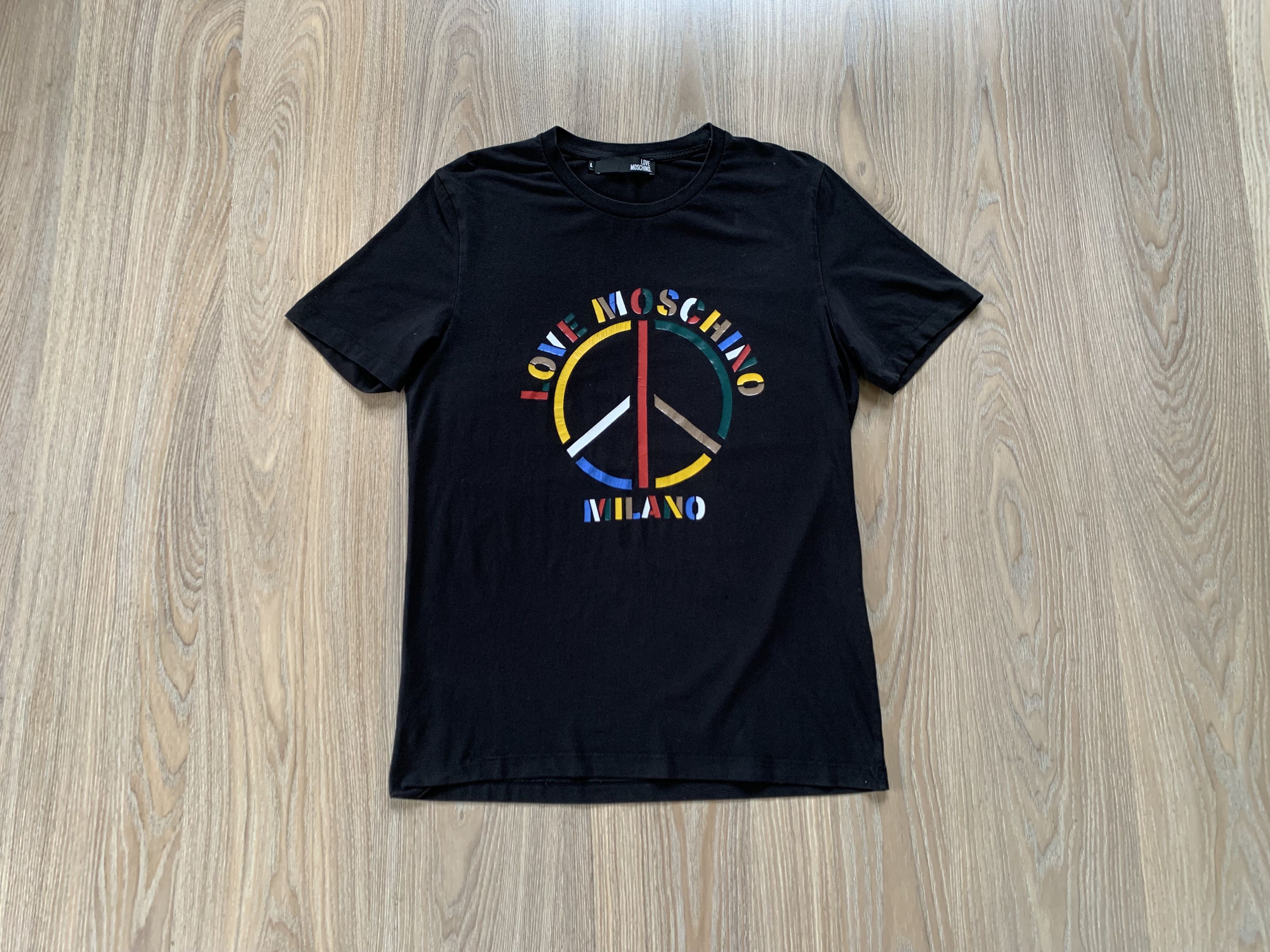 Moschino Vintage Love Moschino Black Cotton Printed T-Shirt Size US L / EU 52-54 / 3 - 11 Thumbnail