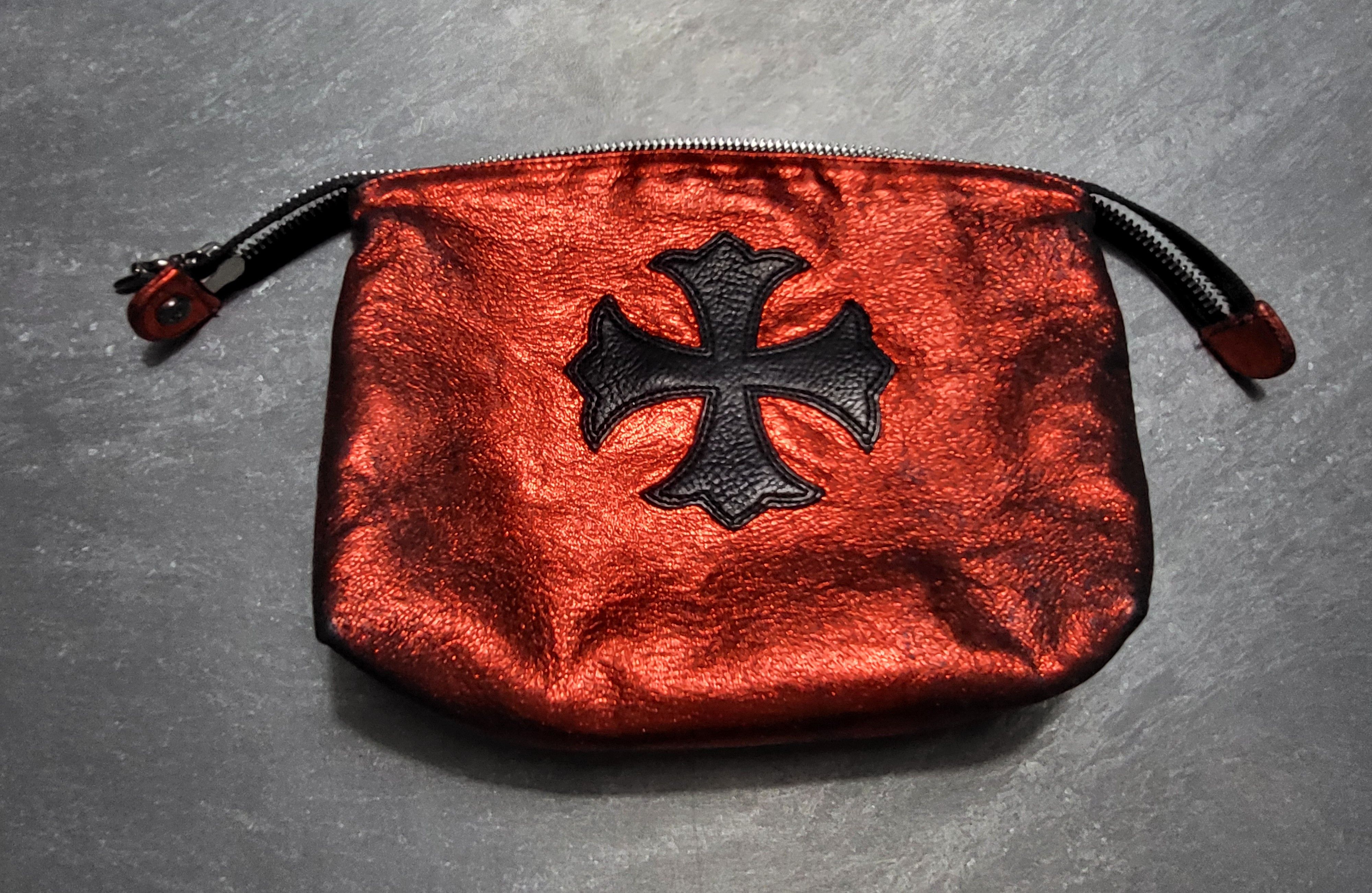 Chrome Hearts Chrome Hearts Red Leather Toiletry Dop Bag Size ONE SIZE - 1 Thumbnail