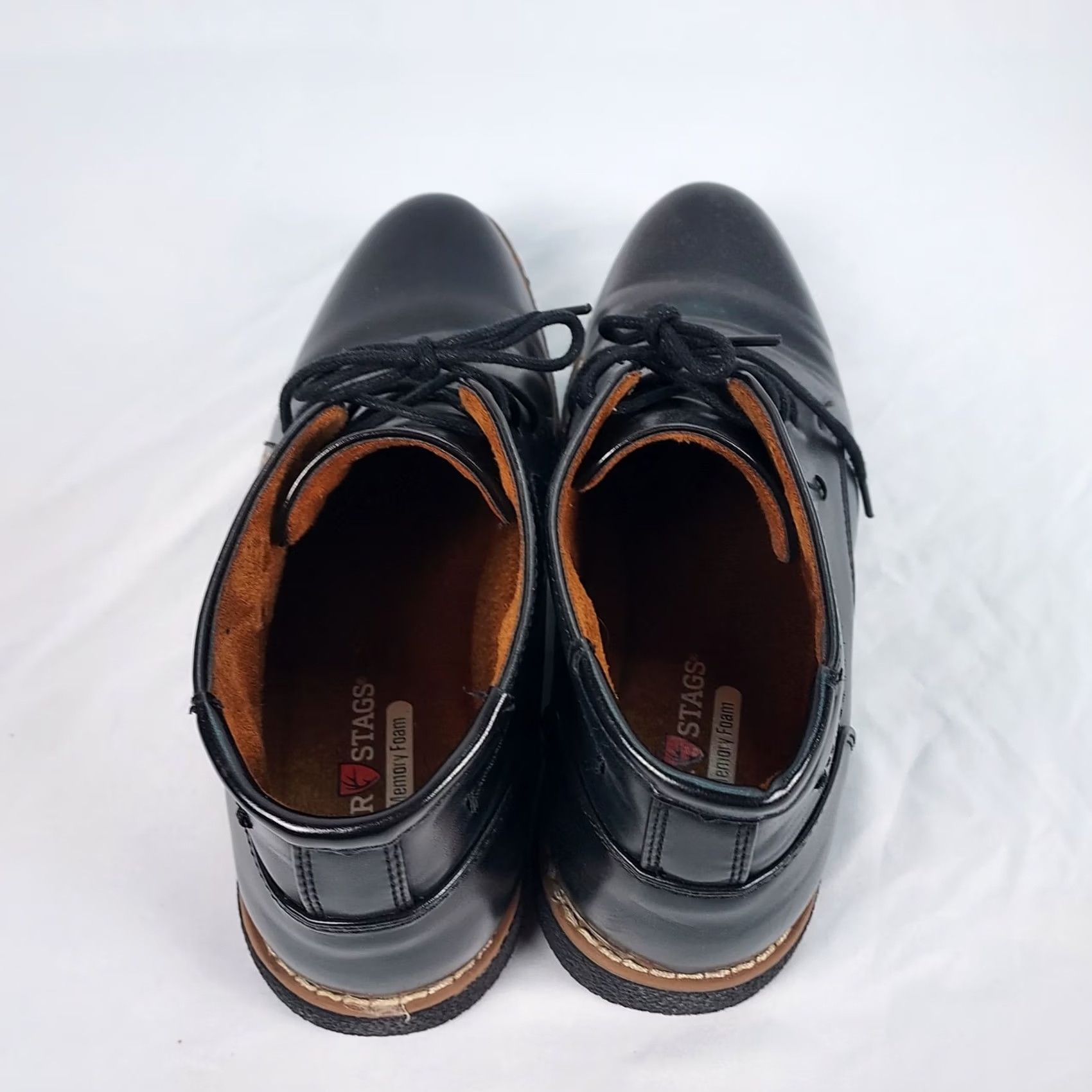Vintage Deer Stags Zeus Chukka Boots Mens 7 Black Leather Lace Up Casual Shoes Boot Straight Toe M Ankle Vintage No Size US 7 / EU 40 - 4 Thumbnail
