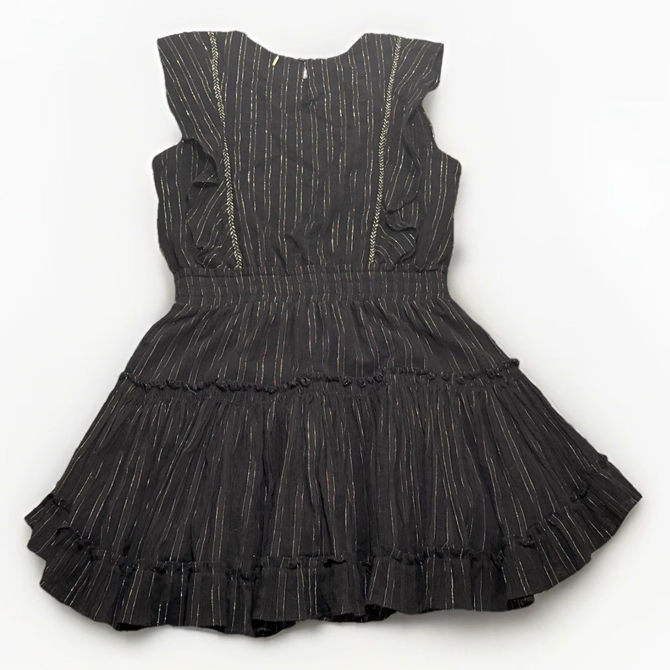 Vintage VINTAGE Misa Los Angeles Cielle Mini Flounce Dress Black Metallic Striped Women Size S Size S / US 4 / IT 40 - 6 Thumbnail