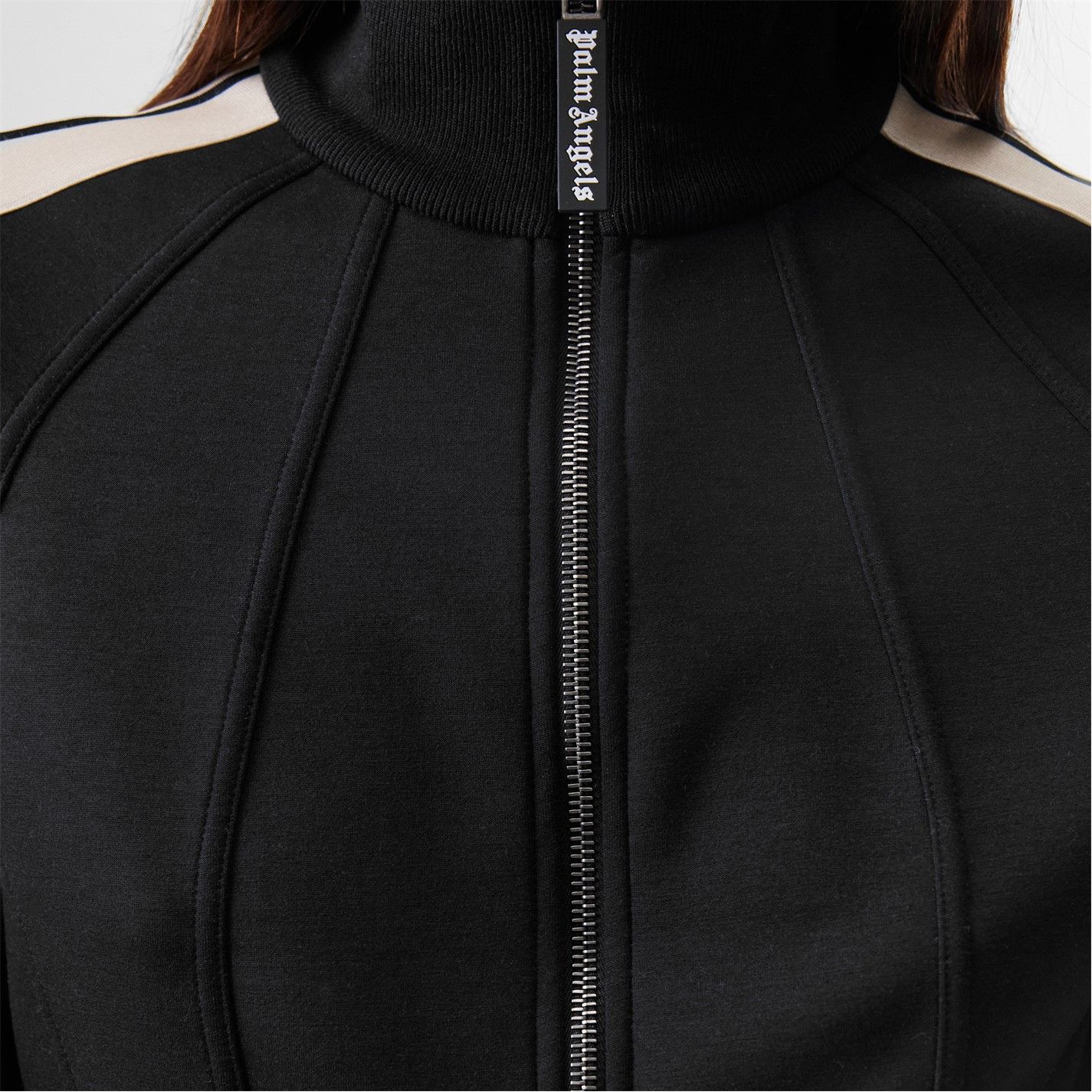 Palm Angels o1g2r1mq0325 Cropped Tracksuit Jacket in Black & White Size L / US 10 / IT 46 - 4 Thumbnail