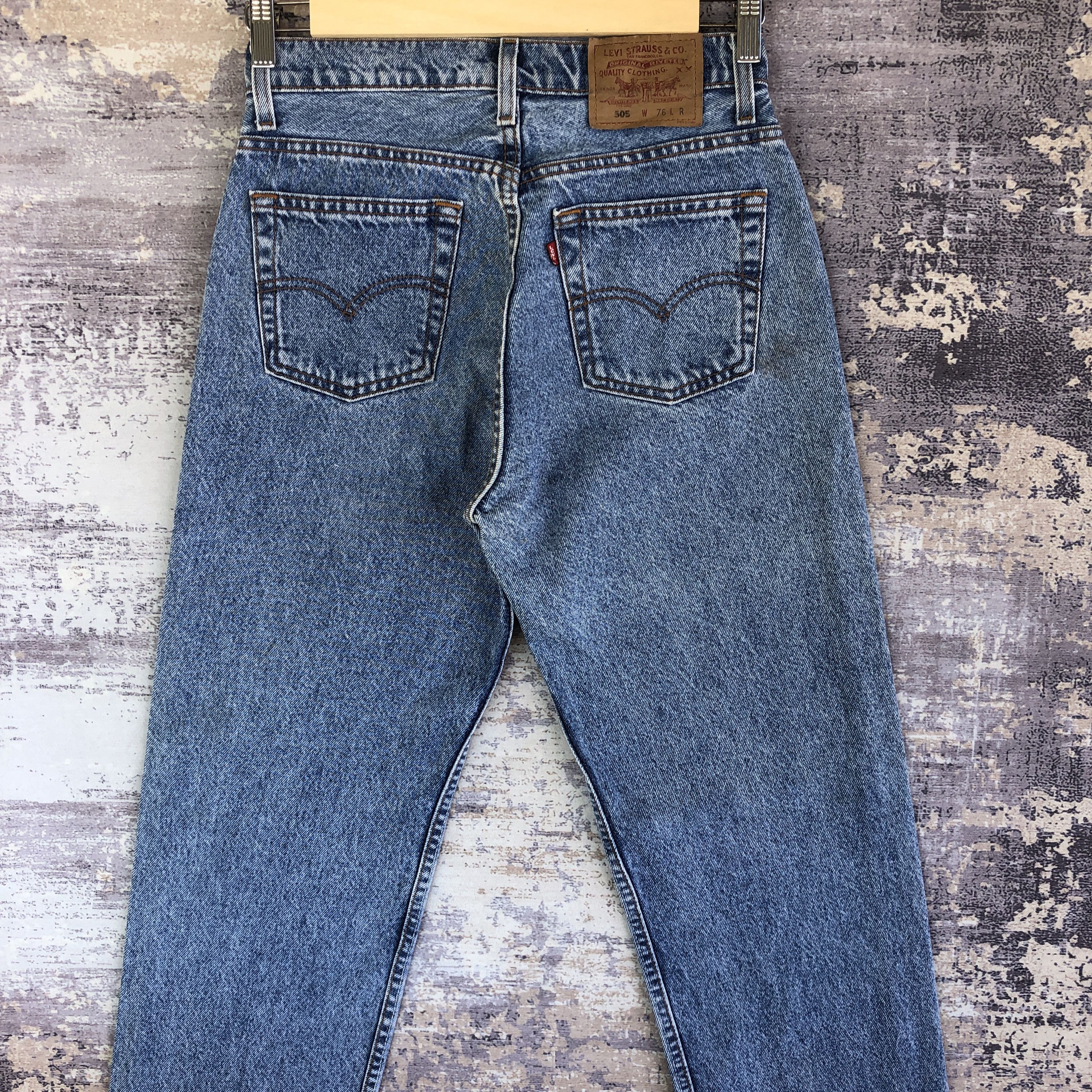 Levi's Vintage 80s Levis 505 Faded Stonewash Jeans Button Fly Denim Size US 28 / EU 44 - 4 Thumbnail