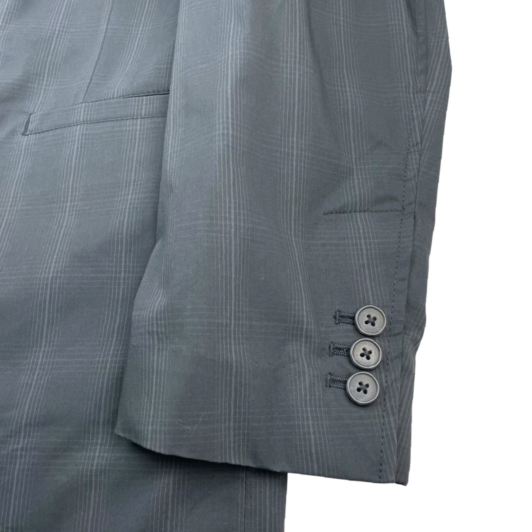 Alfani Alfani Men’s Performance Stretch Blazer Gray Plaid Medium 2-Button Closure Size 40R - 4 Thumbnail