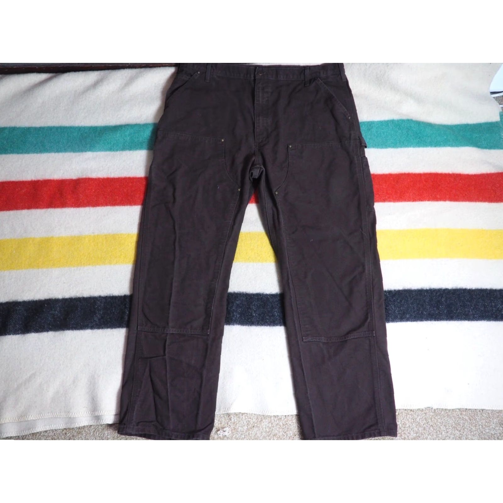 Carhartt VTG Carhartt Pants Dark Brown DK B Duck Canvas Double Knee 42x32 Work Mens Carhartt Pants Carpenter Size US 42 / EU 58 - 2 Thumbnail