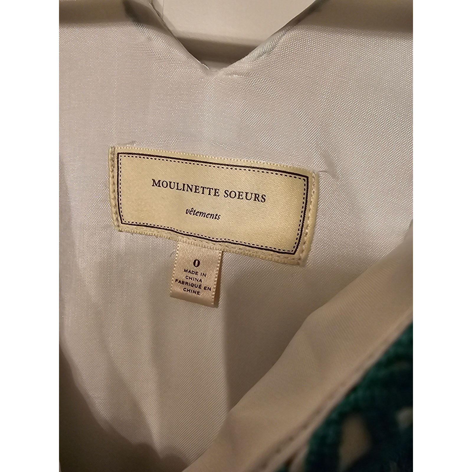 Anthropologie Anthropologie Moulinette Soeurs‎ Arbor Cream & Green Lace Size XS / US 0-2 / IT 36-38 - 3 Thumbnail