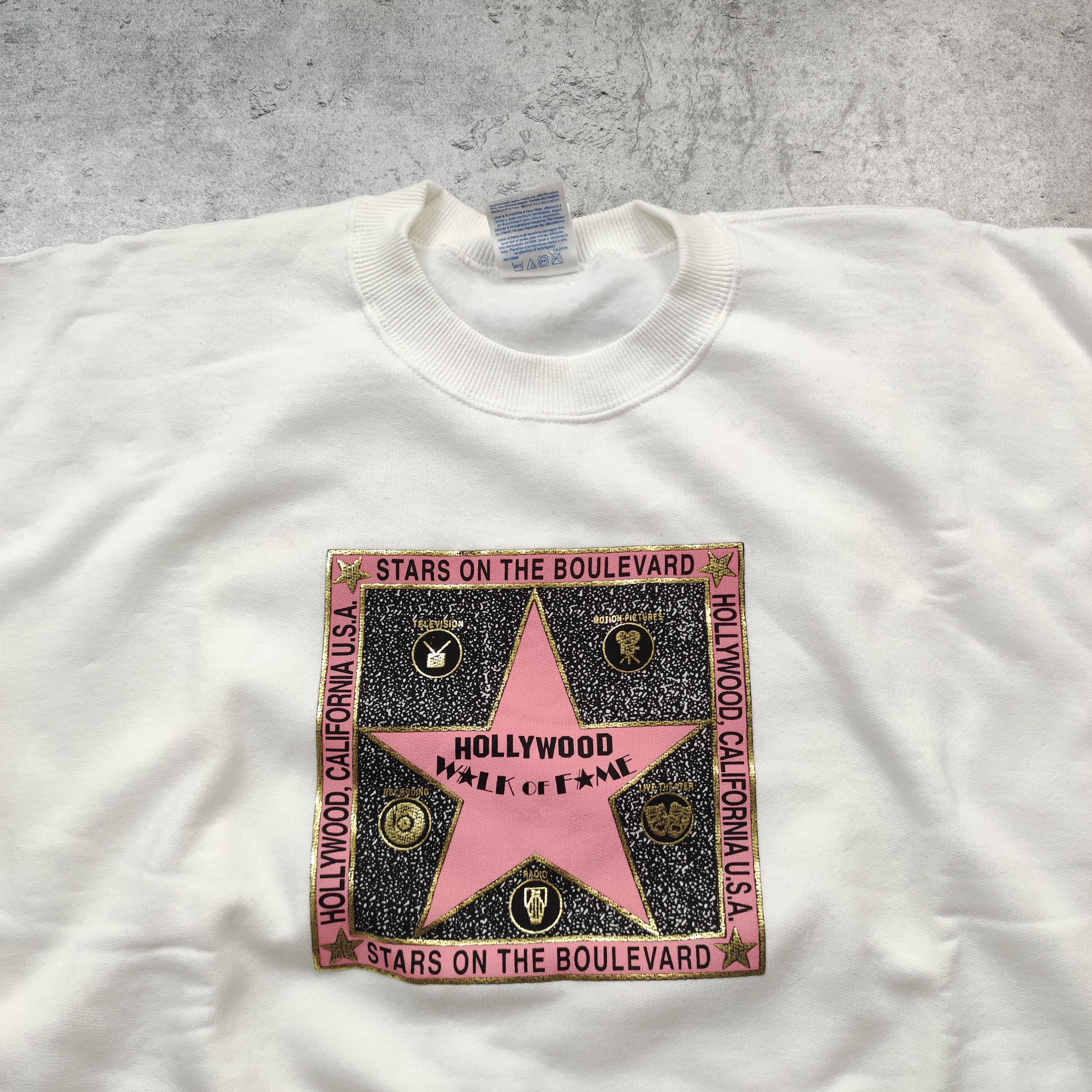 Vintage Vintage 90s Hollywood Walk of Fame Gildan Sweatshirt Size US XL / EU 56 / 4 - 5 Thumbnail