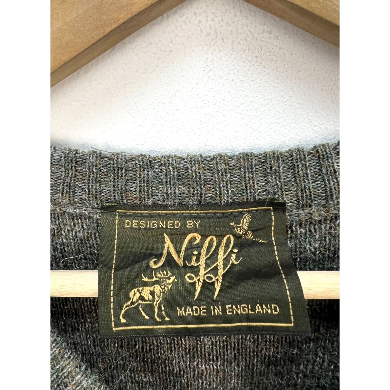 Vintage Niffi England Wool Leather Details Sweater Mens Size L Size US L / EU 52-54 / 3 - 3 Thumbnail