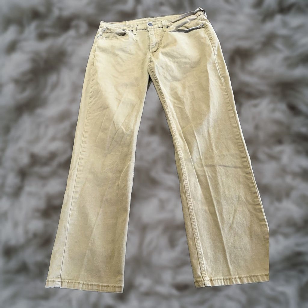 Levi's Levi’s 514 Straight Khakis Mens Pants 34 Beige Cotton Regular 34x30 Stretch Front Flat Front 5-Pocket Jeans Style Size US 34 / EU 50 - 1 Thumbnail