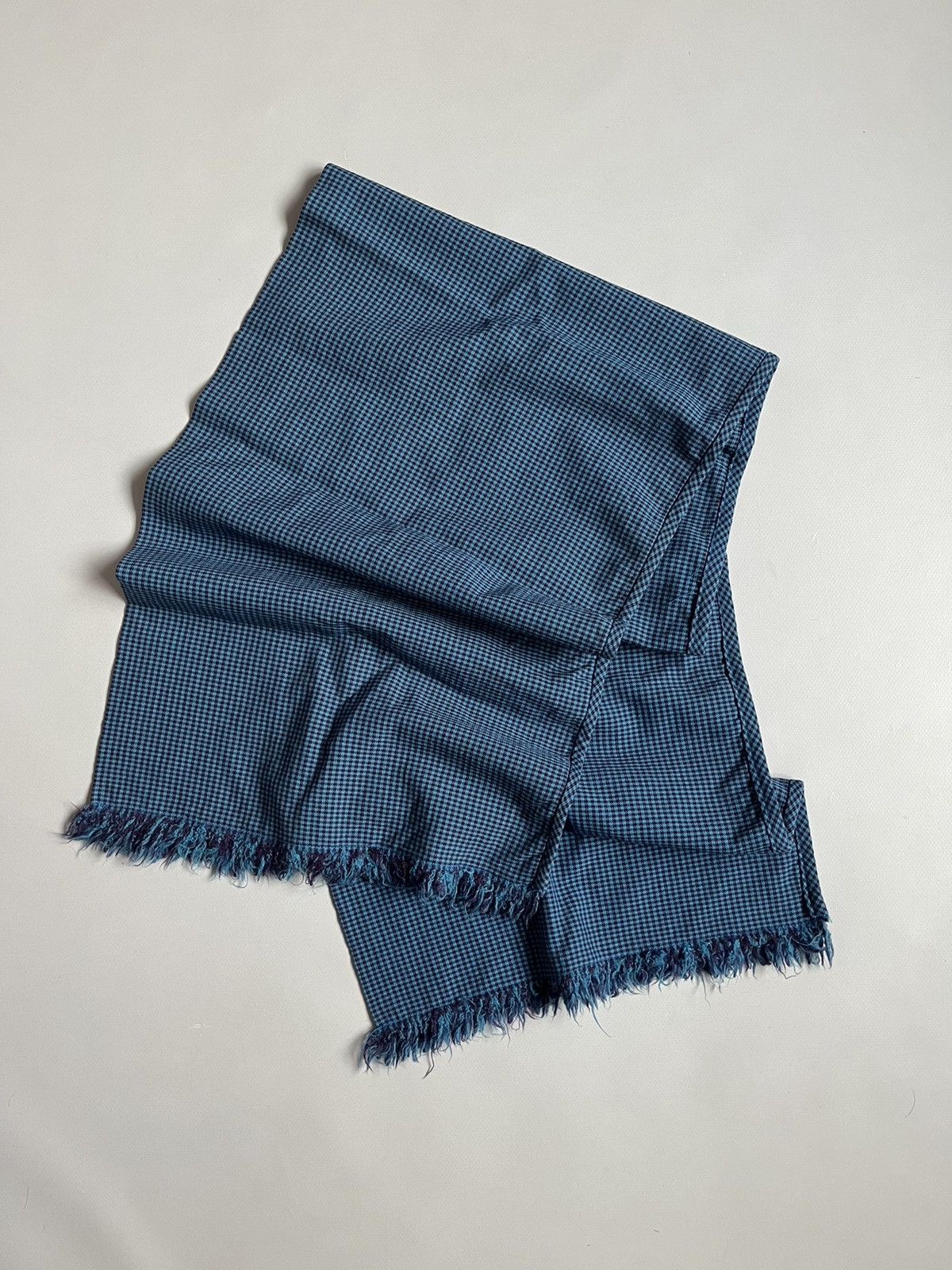 Designer × Japanese Brand × Masaki Matsushima Masaki Matsushima Homme Blue Plaid Scarf Size ONE SIZE - 4 Thumbnail