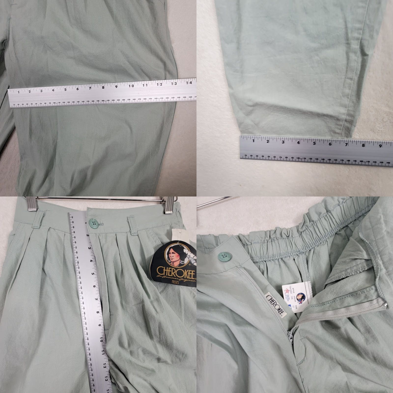 Cherokee VINTAGE Cherokee Women's Pants 90s Pale Green Size 12 Regular Size 34" / US 12 / IT 48 - 8 Thumbnail