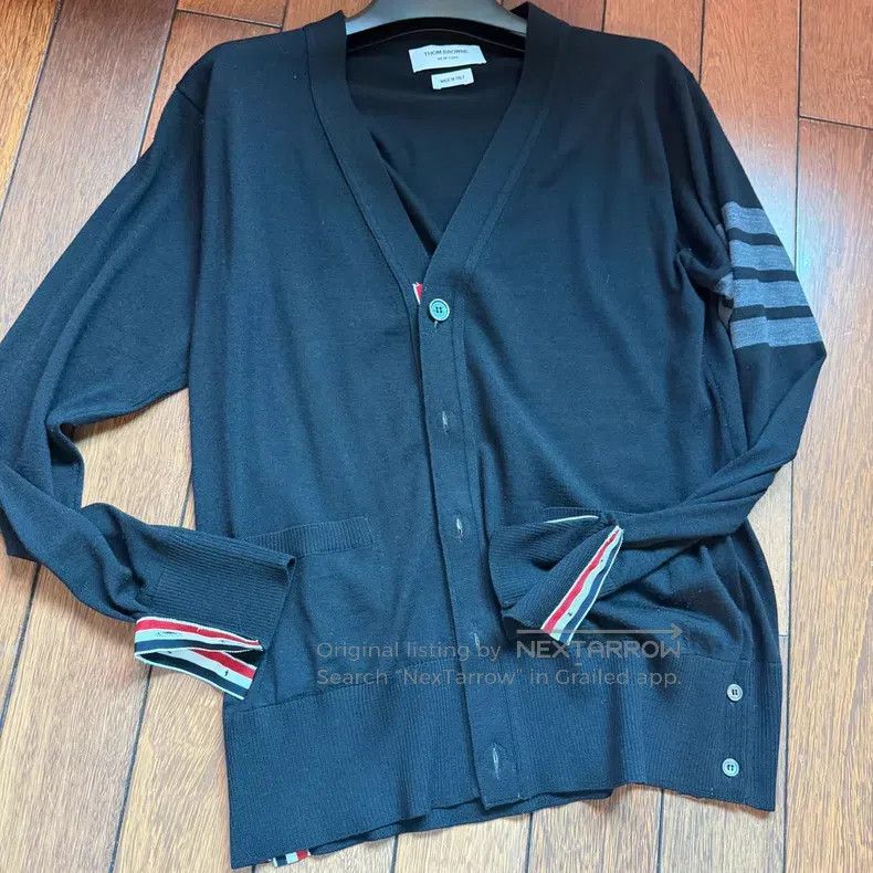 Thom Browne Thom Browne Classic Striped Wool Knit V-Neck Cardigan Swea Size US M / EU 48-50 / 2 - 4 Thumbnail
